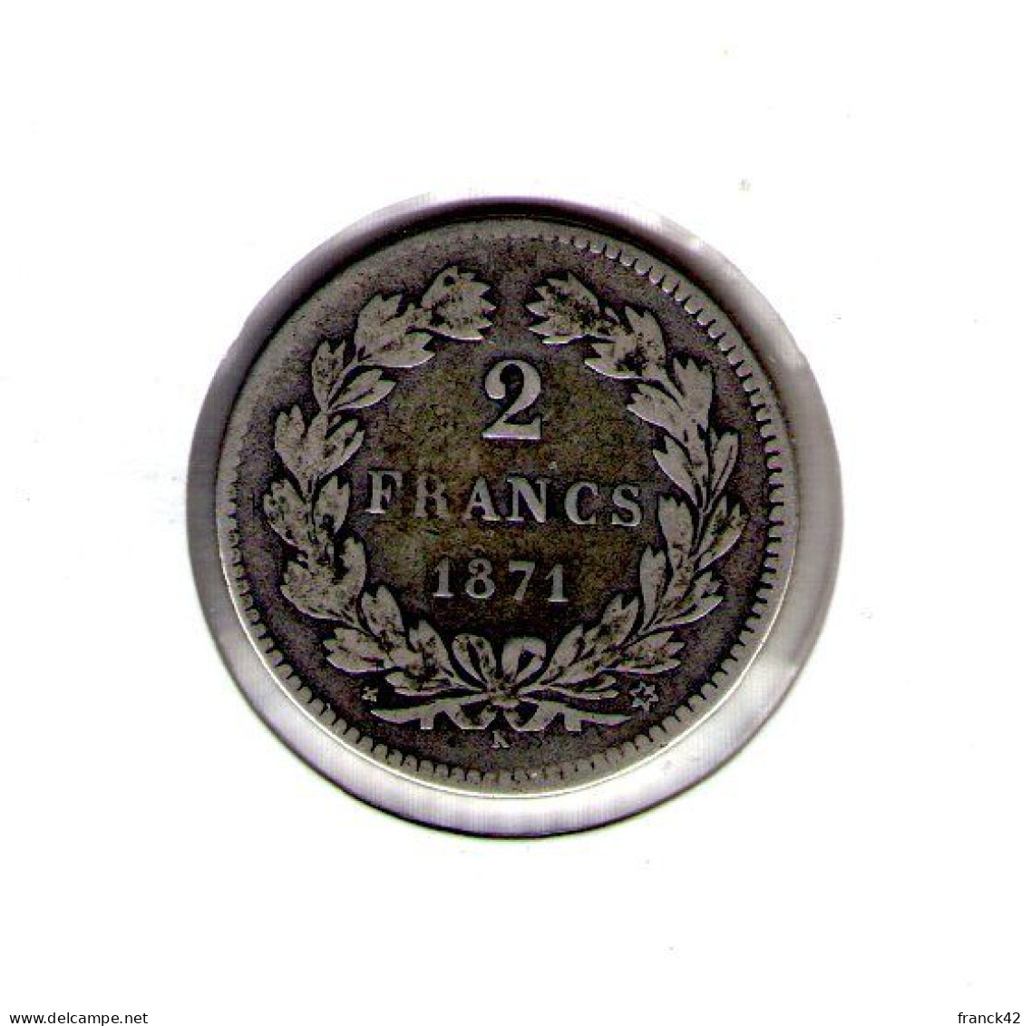 France. 2 Francs Ceres 1871 K - 1870-1871 Gouvernement De La Défense Nationale