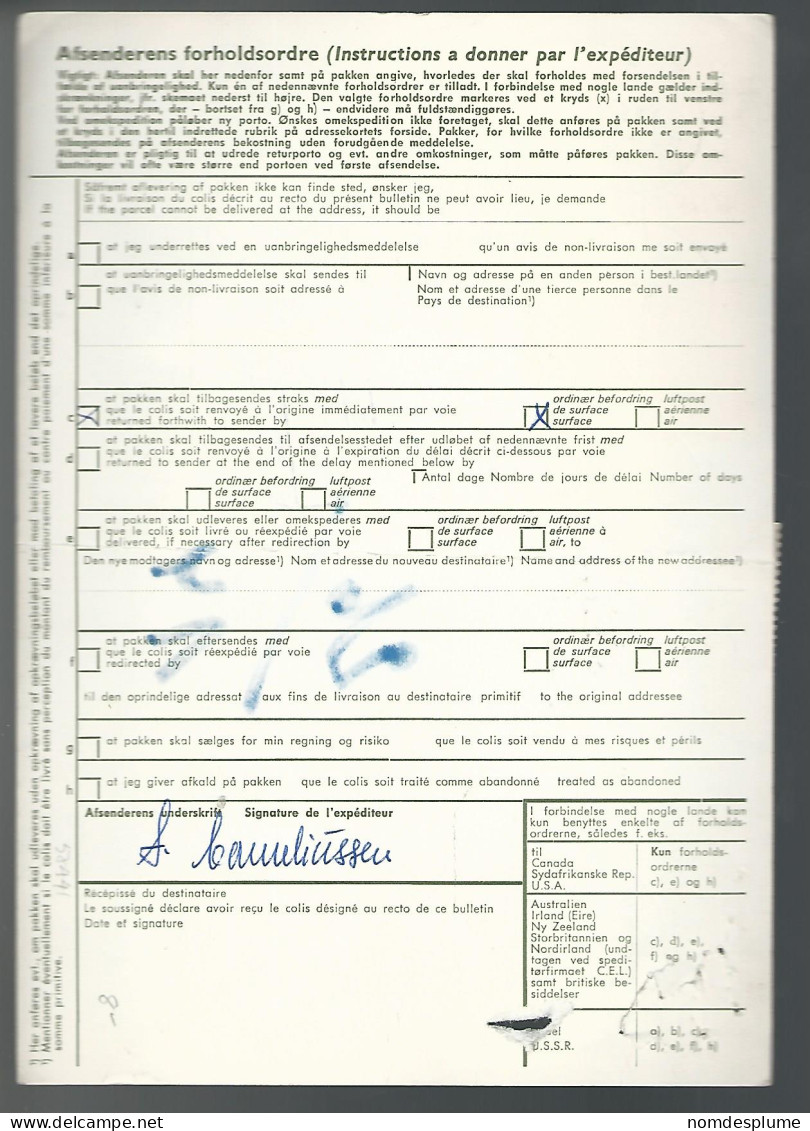 58441) Denmark Addressekort Bulletin D'Expedition 1976 Postmark Cancel - Briefe U. Dokumente