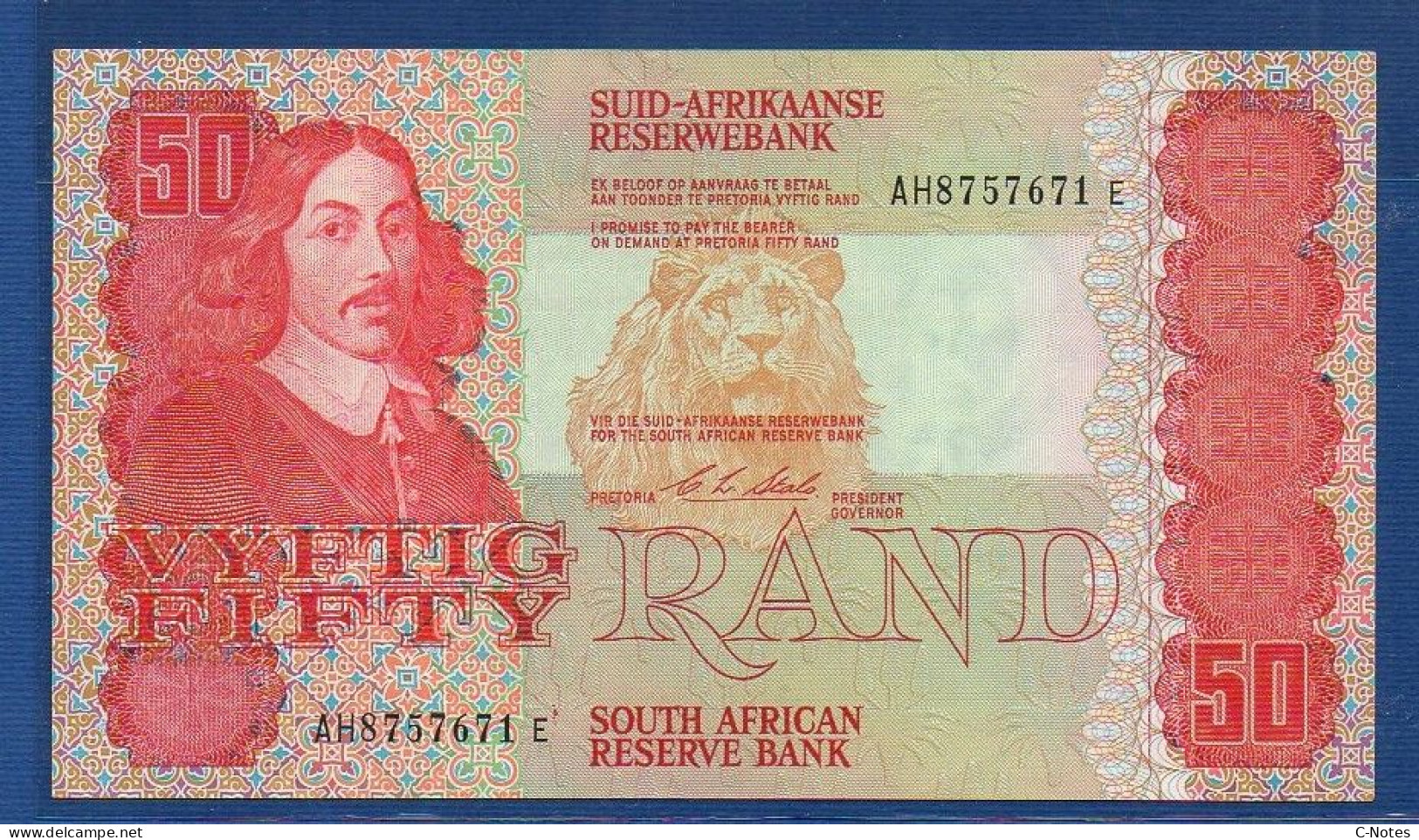 SOUTH AFRICA - P.122b – 50 RAND ND (1984 - 1990) AUNC, S/n AH8757671E - Afrique Du Sud