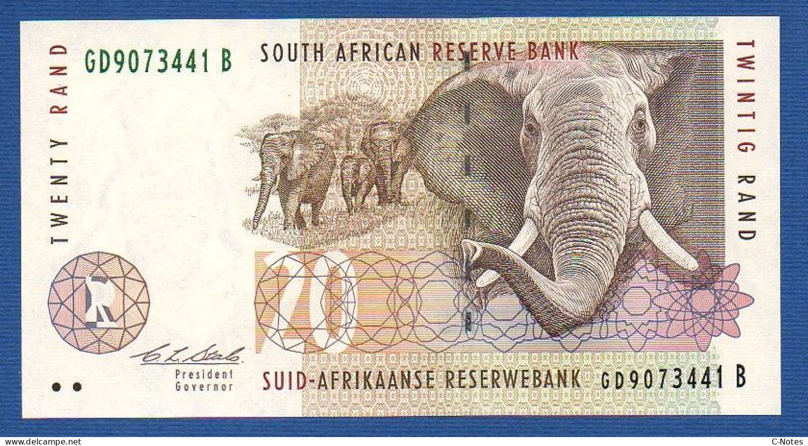 SOUTH AFRICA - P.124a – 20 RAND ND (1993 - 1999) UNC, S/n GD9073441B - Zuid-Afrika