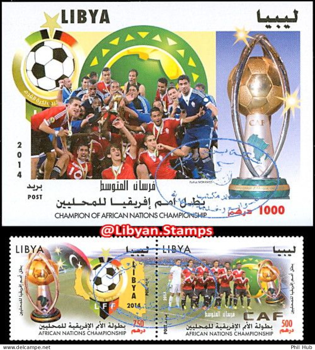 LIBYA 2014 Africa Nations Cup Football Soccer (stamps + Ss Fine PMK) - Fußball-Afrikameisterschaft