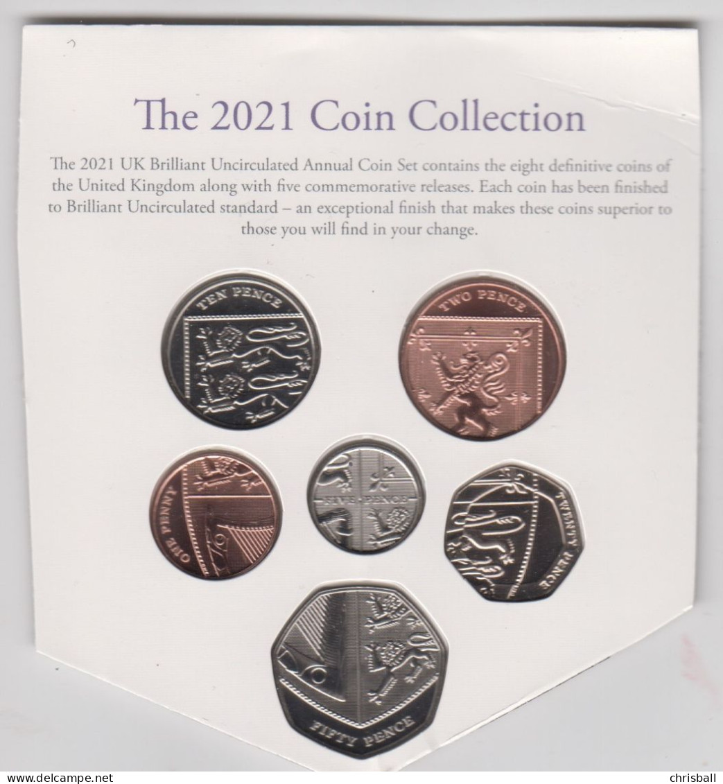 Great Britain UK 1p - 50p Coin Set 2021 - Uncirculated - 1 Pond