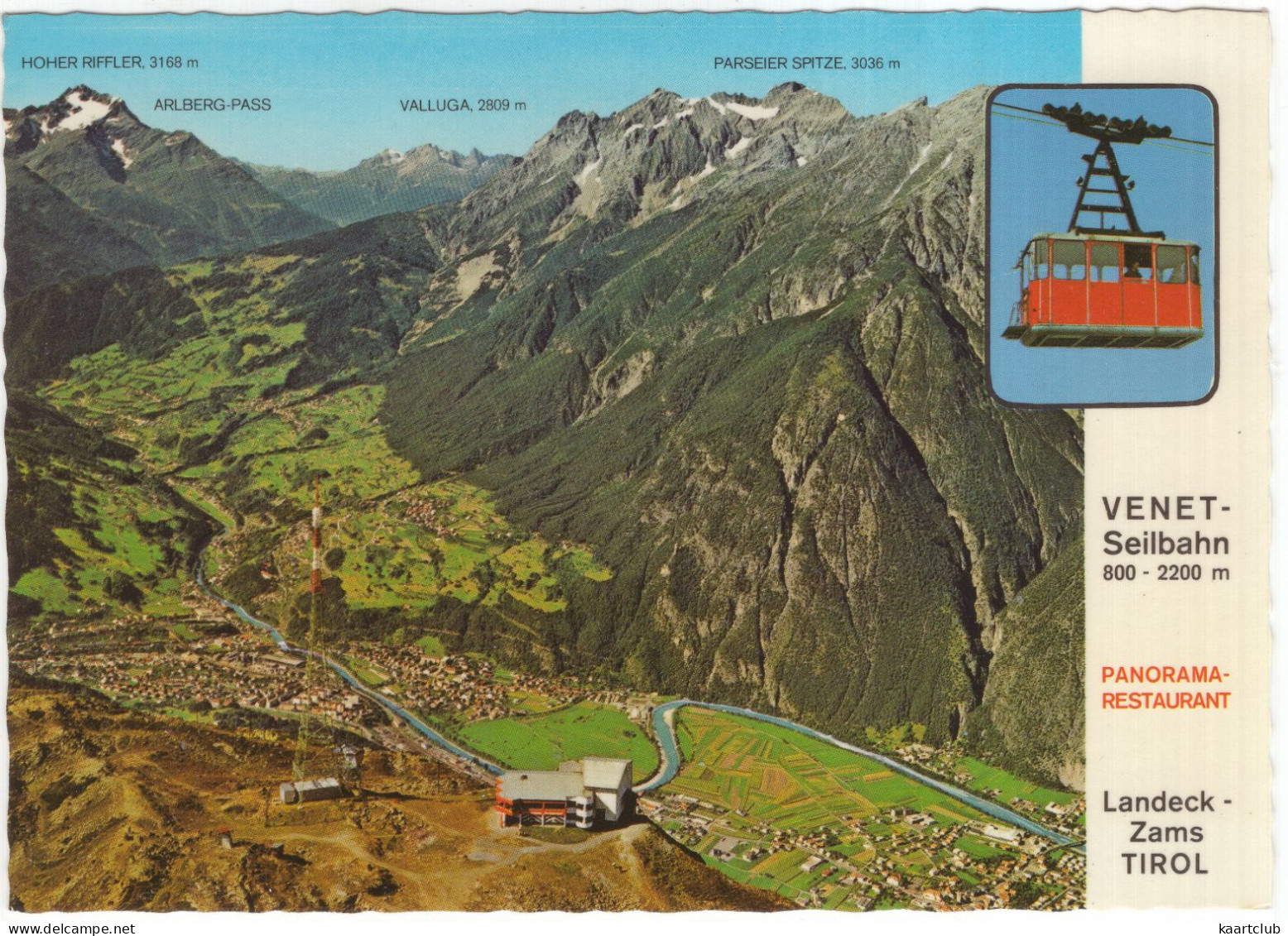 Panorama-Restaurant Venetseilbahn, 2208 M - Talstation In Zams-Landeck 775 M -  (Tirol, Österreich) - Alpine Luftbild - Landeck