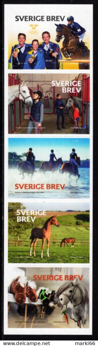 Sweden - 2023 - Equestrian Sport - From Hobby Horse Race To Gold Medals - Mint Self-adhesive Booklet Stamp Set - Ungebraucht