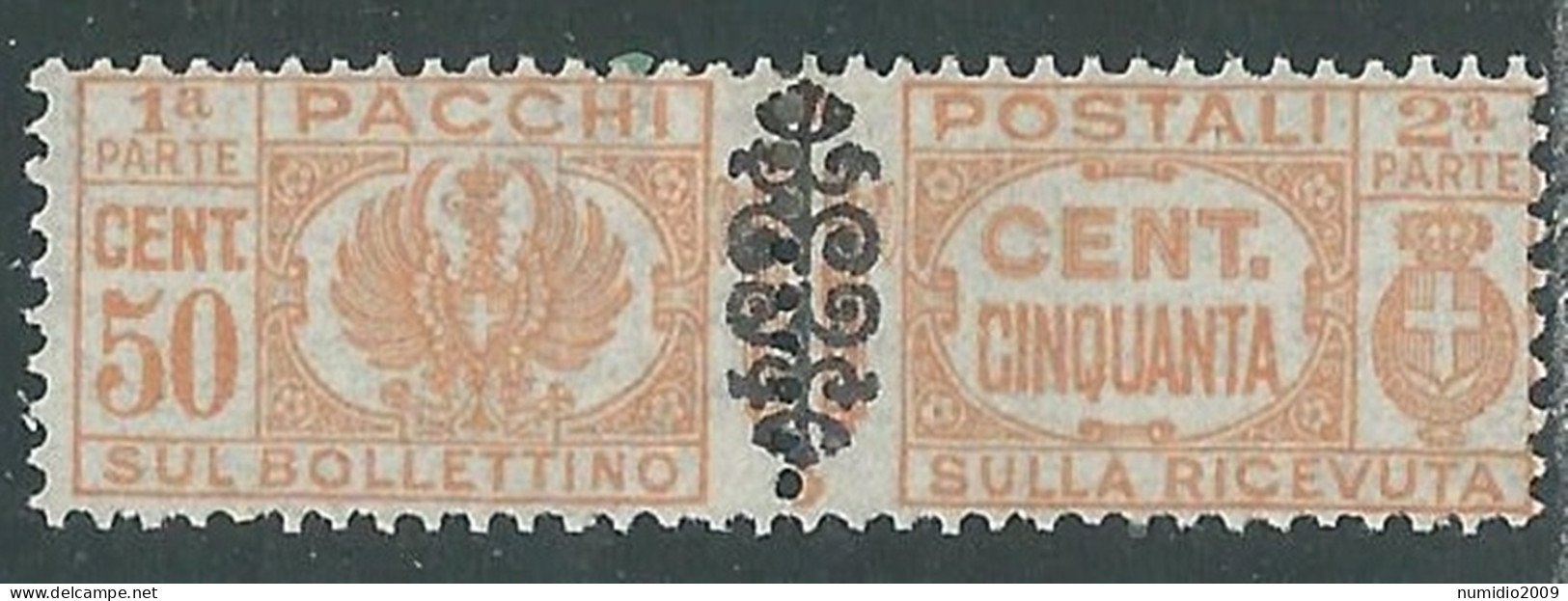 1945 LUOGOTENENZA PACCHI POSTALI 50 CENT MH * - I18-6 - Paketmarken