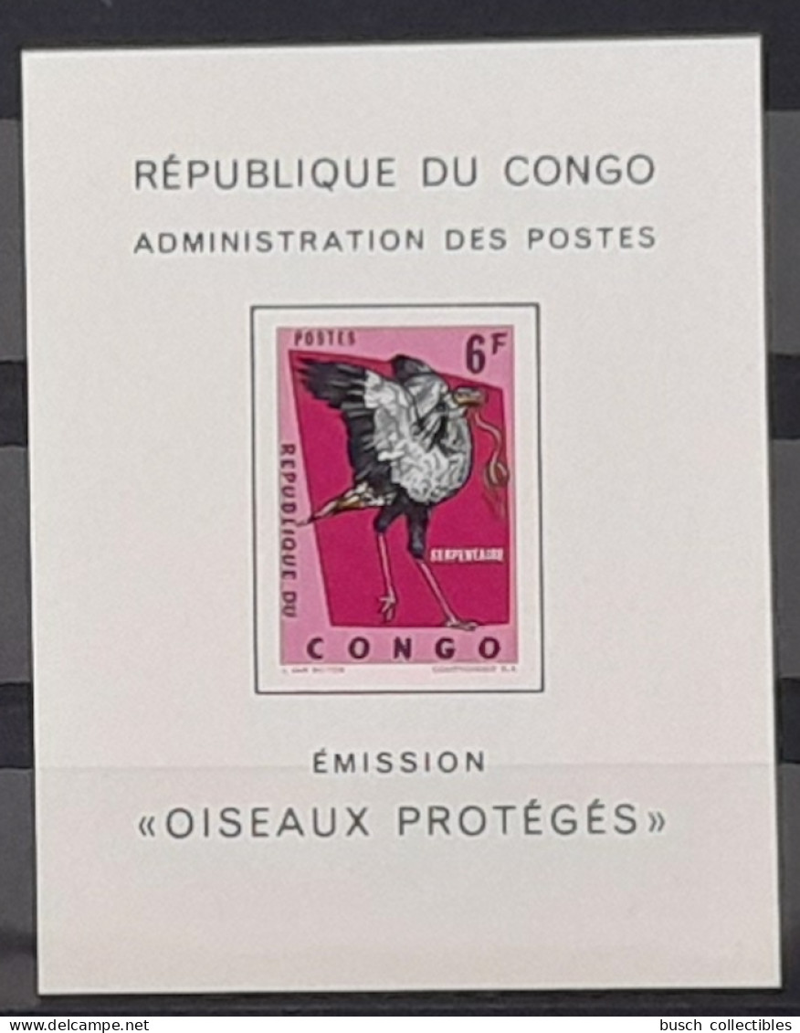 Congo Kinshasa 1964 COB LX490 Feuillet De Luxe Proof Oiseaux Protégés Birds Vögel Faune Fauna Serpent Snake Schlange - Unused Stamps