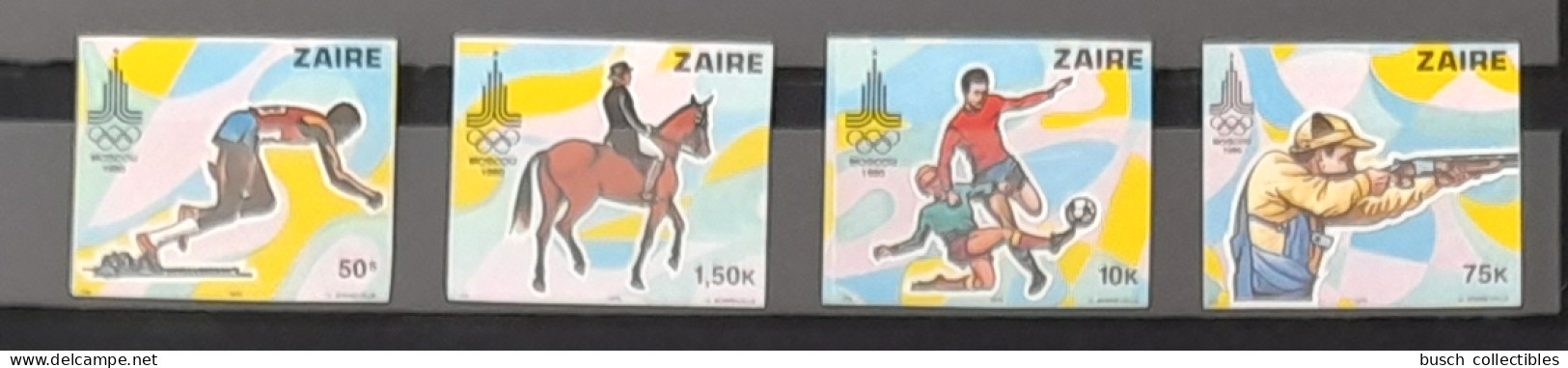 Congo Zaire 1980 COB 1026 - 1034 NON DENTELE IMPERF Moscou Moscow Olympic Games Jeux Olympiques Olympia 4 Val - Unused Stamps