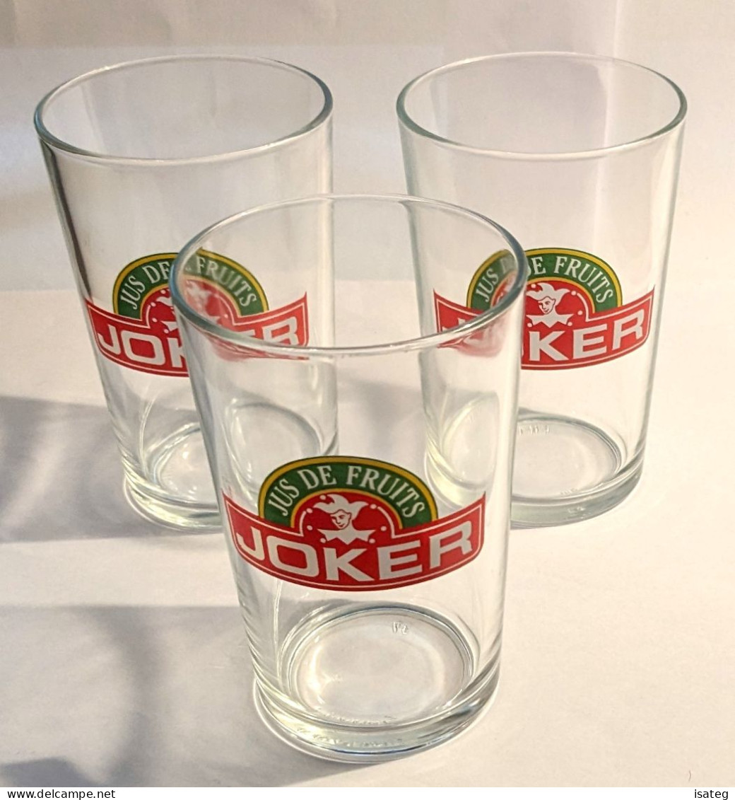 Lot De 3 Verres Jus De Fruits Joker Vintage - Gläser