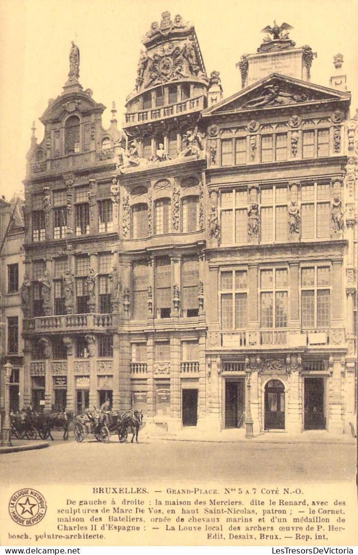 BELGIQUE - Grand Place - Carte Postale Ancienne - Places, Squares