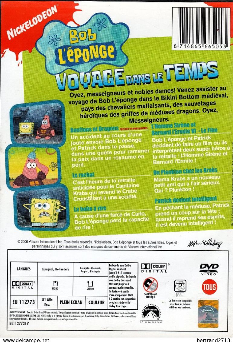 Nickelodeon Bob L'Eponge  "Voyaga Dans Le Temps" - Familiari