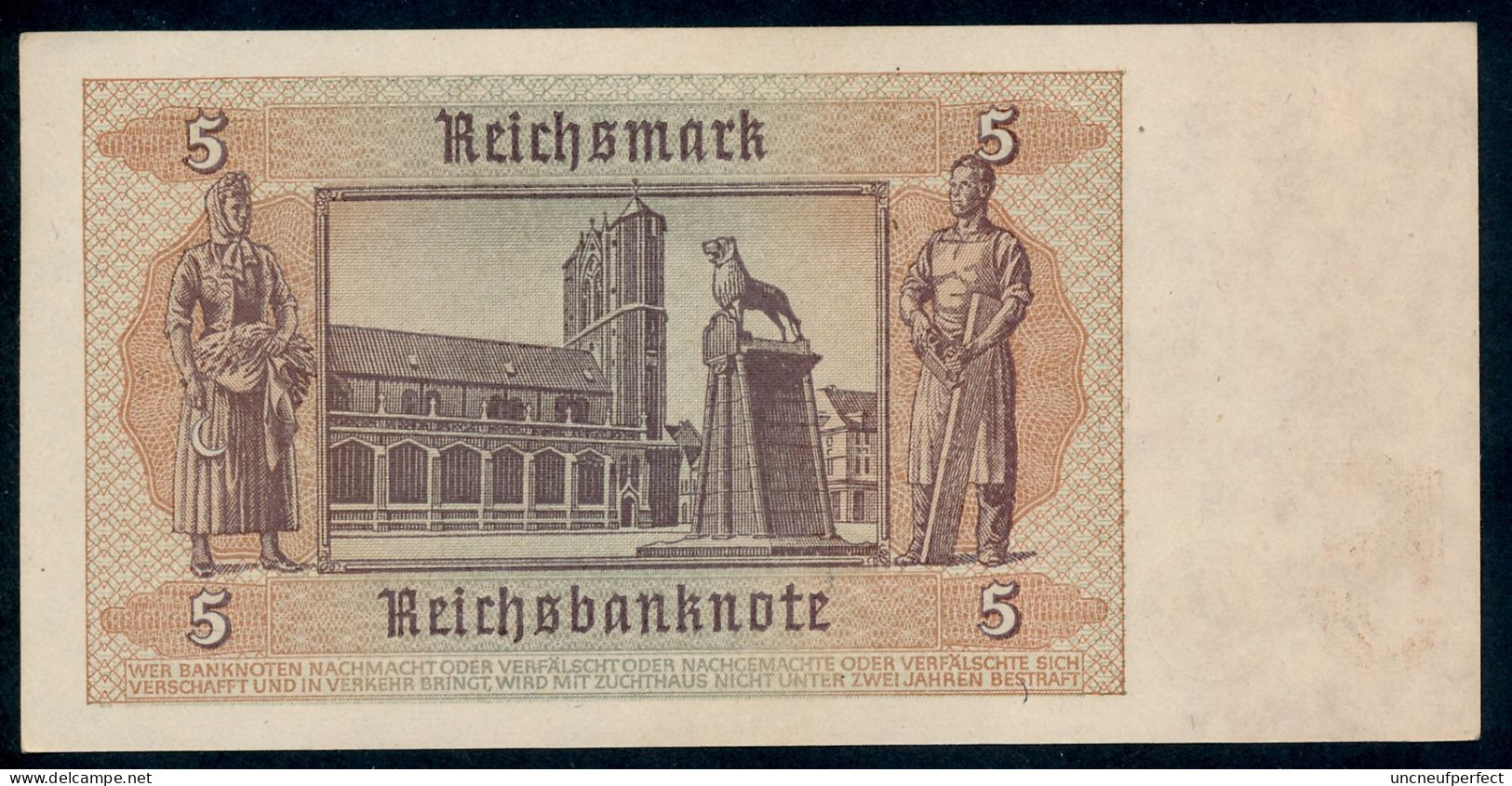 Pick186a  Ro179b DEU-220b.  5 Reichsmark 1942  UNC NEUF - 5 Reichsmark