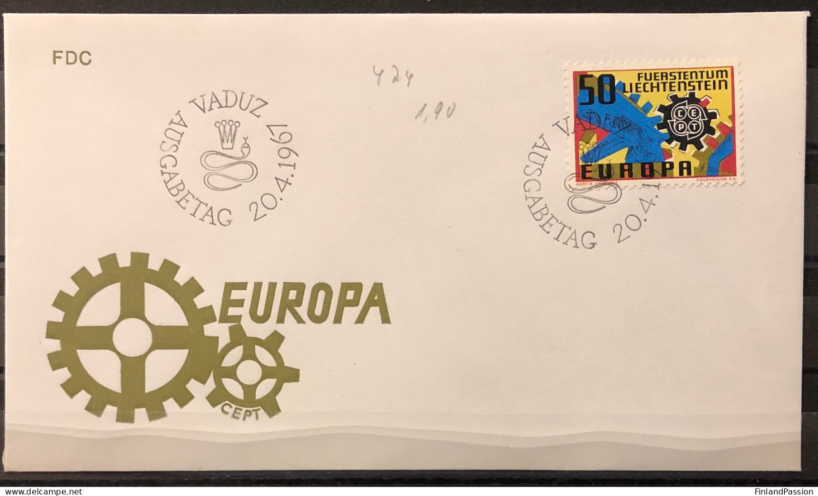 1967. MiNr. 474. Europa. FDC - Briefe U. Dokumente