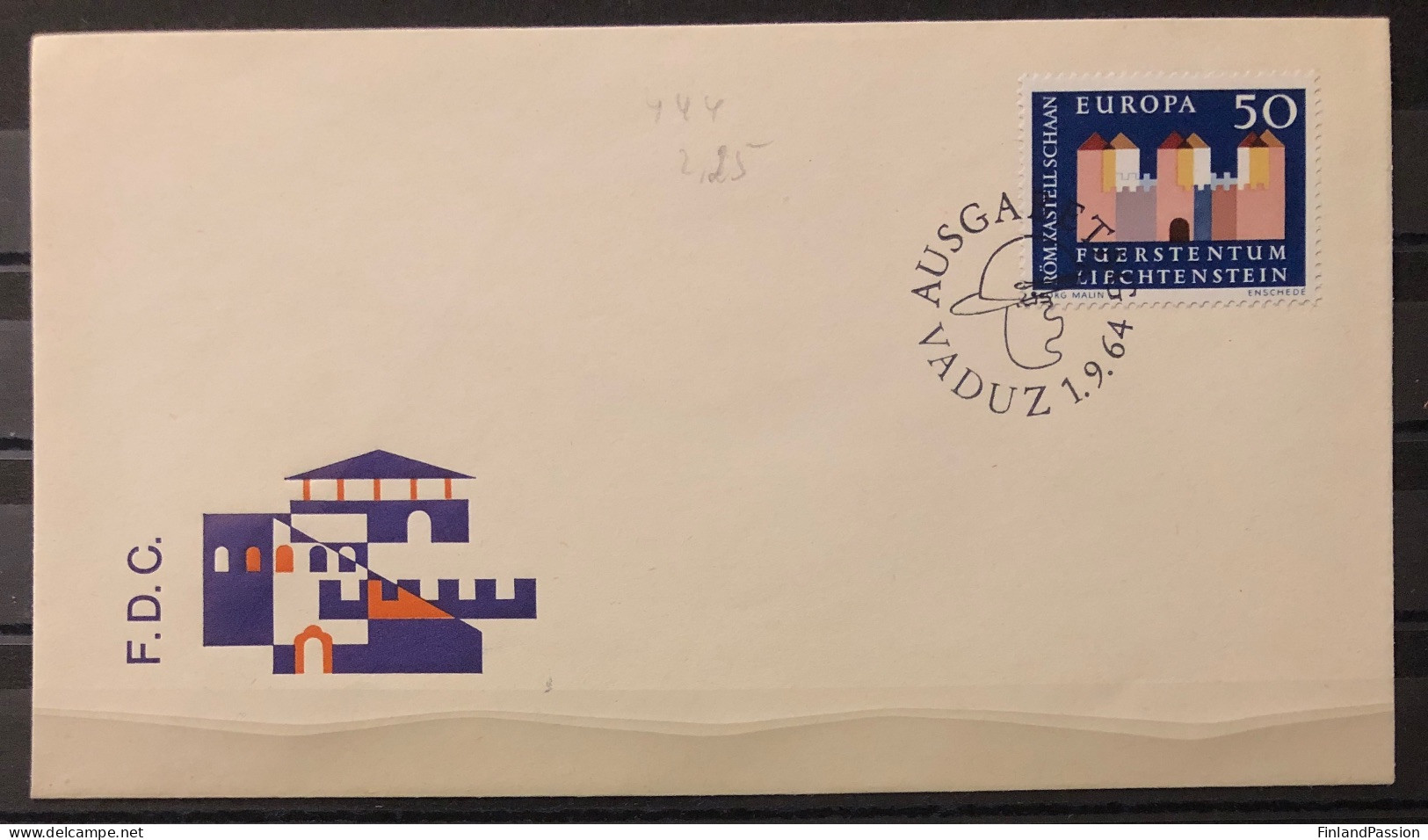 1964. MiNr. 444. Europa. FDC - Lettres & Documents