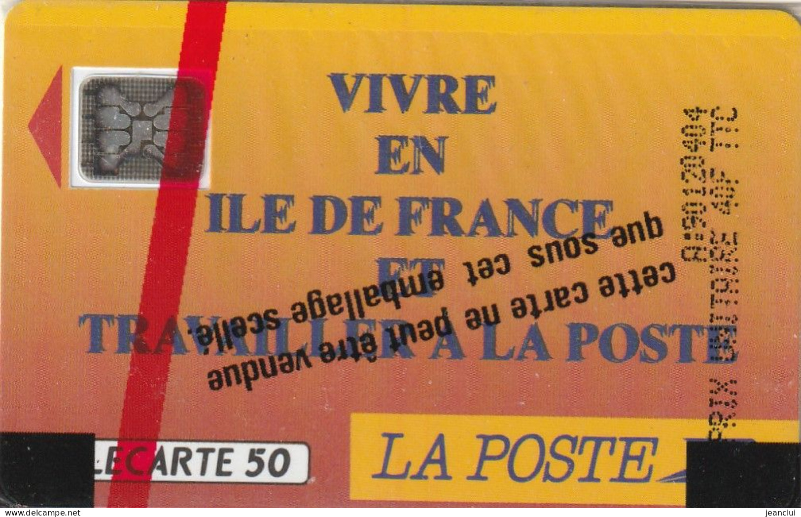 NSB - UNC -F 136B (529 )  0 A L'envers N° 21503  .  LA POSTE ILE-DE-FRANCE  .  120 U .  Sc5  .COTE = 130 €  .  2 SCANES - 1990