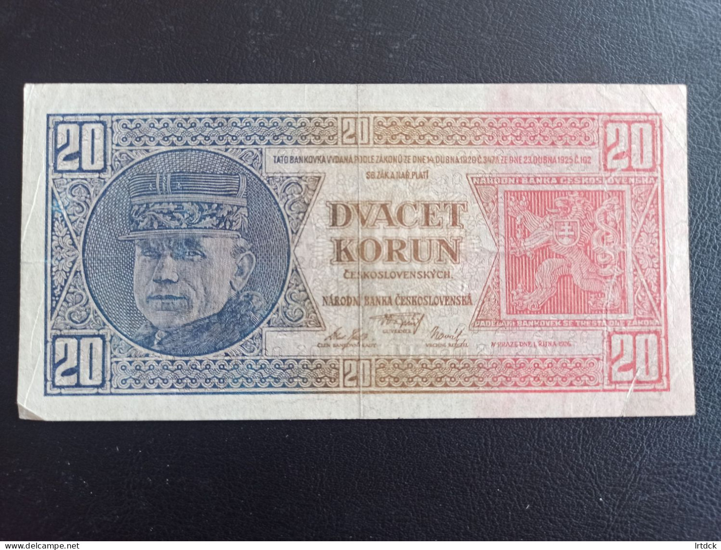 Tchecoslovaquie  Billet  20 Korun 1926 - Tsjechoslowakije