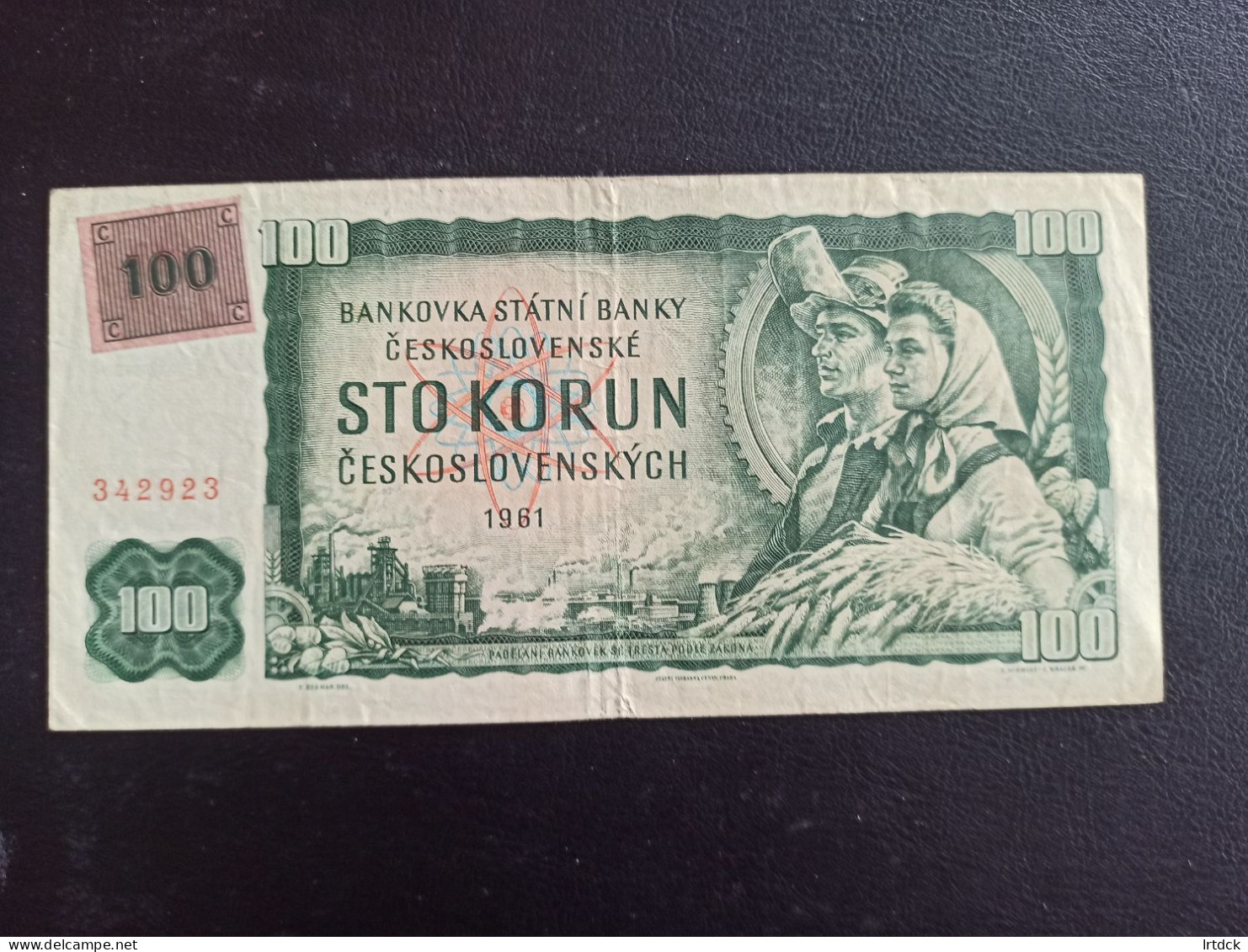 Tchecoslovaquie  Billet  100 Korun 1961  Tbe Avec Timbre - Tsjechoslowakije
