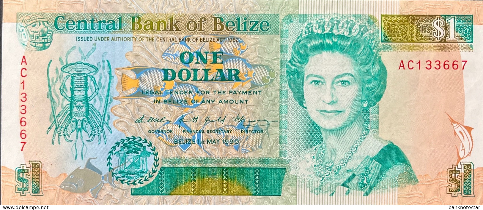 Belize 1 Dollar, P-51 (01.05.1990) - Extremely Fine - Belize