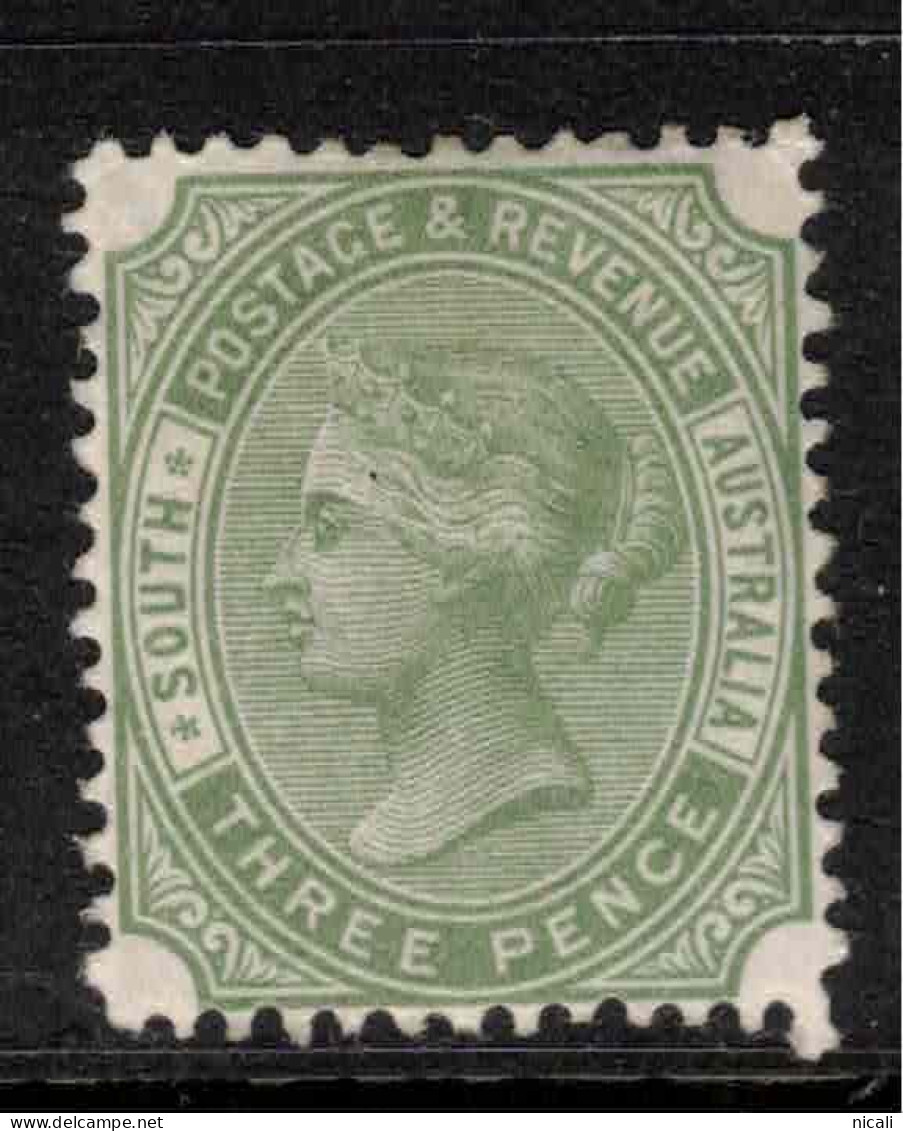 SOUTH AUSTRALIA 1883 3d Pale Olive-Green P13 SG 192 HM* #CBU16 - Neufs