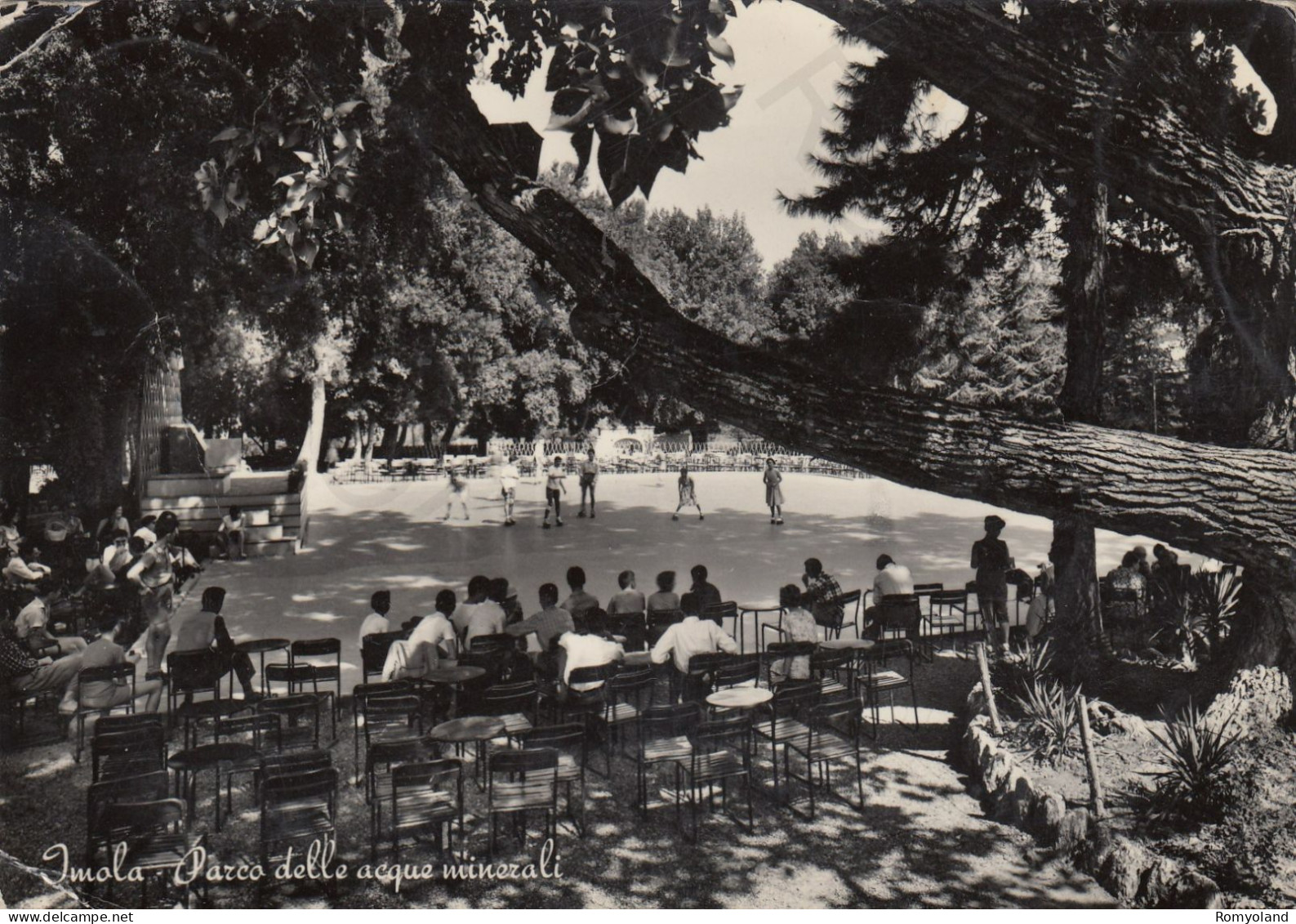 CARTOLINA  IMOLA,EMILIA ROMAGNA-PARCO DELLE ACQUE MINERALE-STORIA,MEMORIA,CULTURA,RELIGIONE,BELLA ITALIA,VIAGGIATA 1954 - Imola