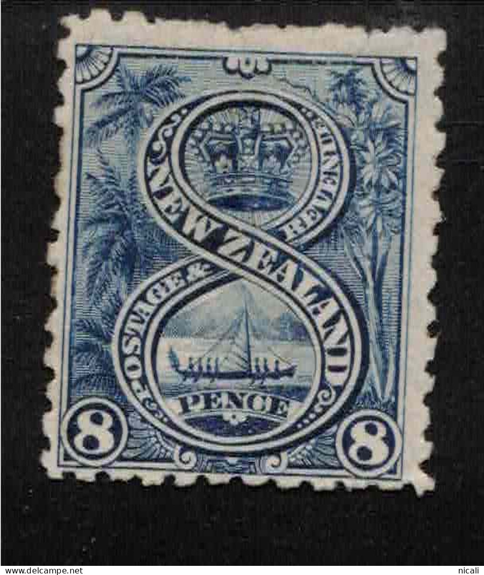 NZ 1898 8d Indigo Maori Canoe P11 No Wmk SG 266 HM #CBT34 - Nuovi