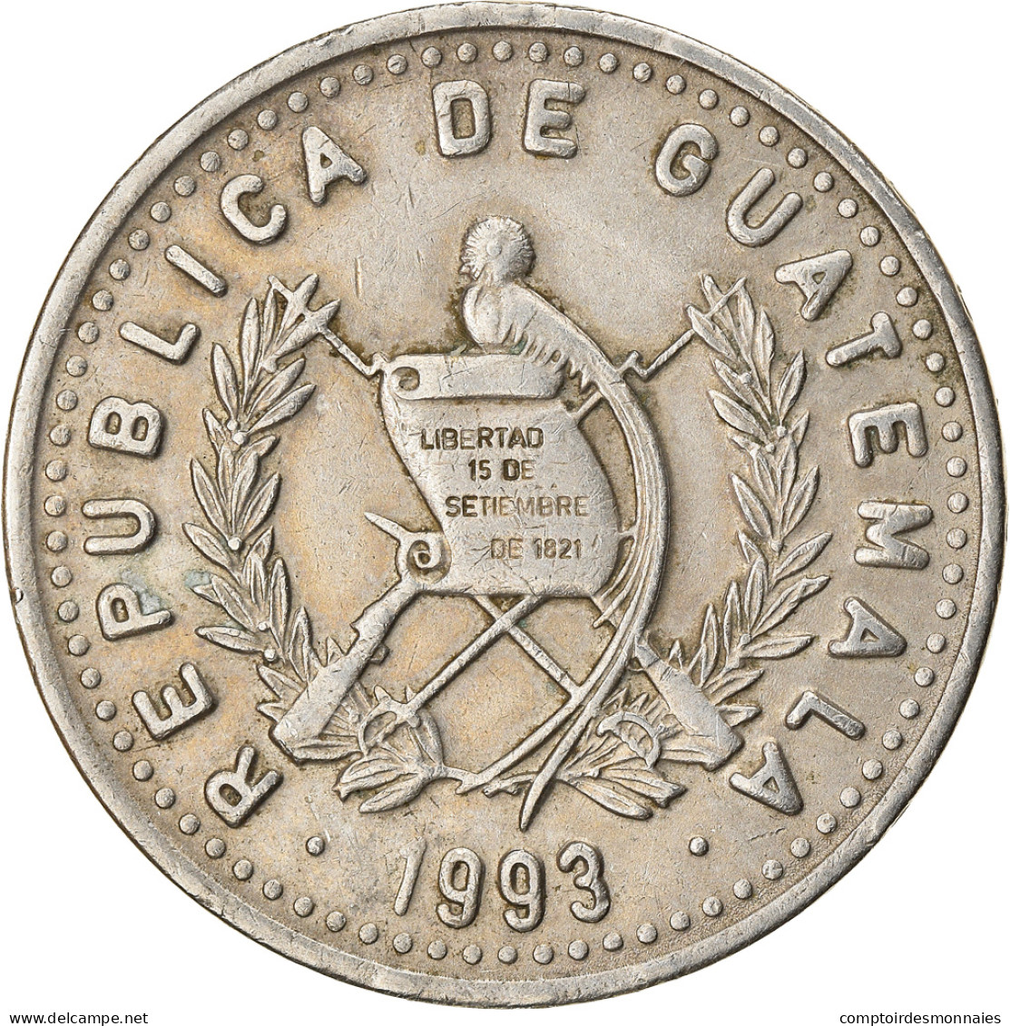 Monnaie, Guatemala, 25 Centavos, 1993, TTB, Copper-nickel, KM:278.5 - Guatemala