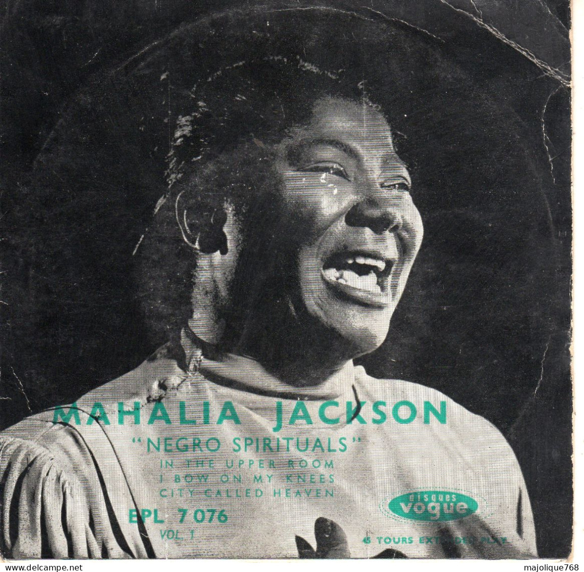 Disque 45T De Mahalia Jackson - In The Upper Room - Vogue EPL 7 076 - France 1960 - Canti Gospel E Religiosi