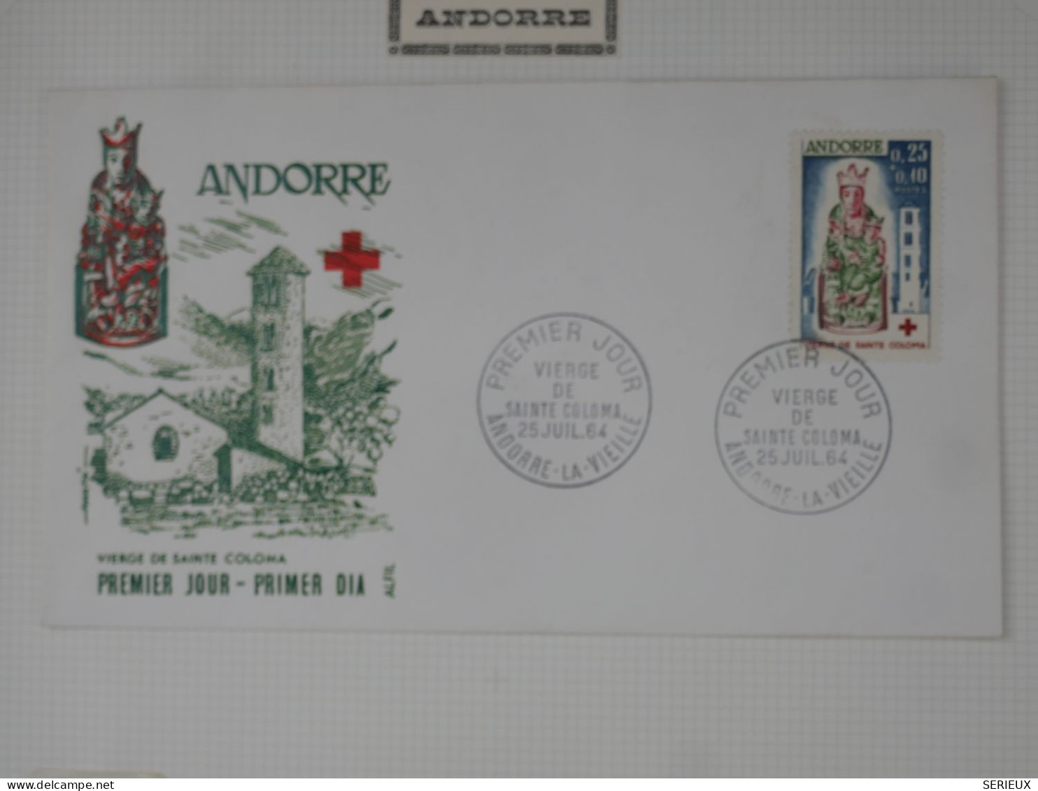 \+\ RED CROSS  ANDORRE   SAAR  BELLE CARTE FDC  +TP NEUF  1964  CROIX ROUGE+VIERGE +BELLE QUALITé+ - Sonstige & Ohne Zuordnung