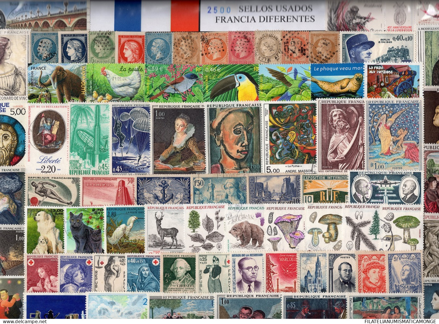  Offer - Lot Stamps - Paqueteria  Francia / Francia 2500 Sellos Diferentes /Ele - Lots & Kiloware (min. 1000 Stück)