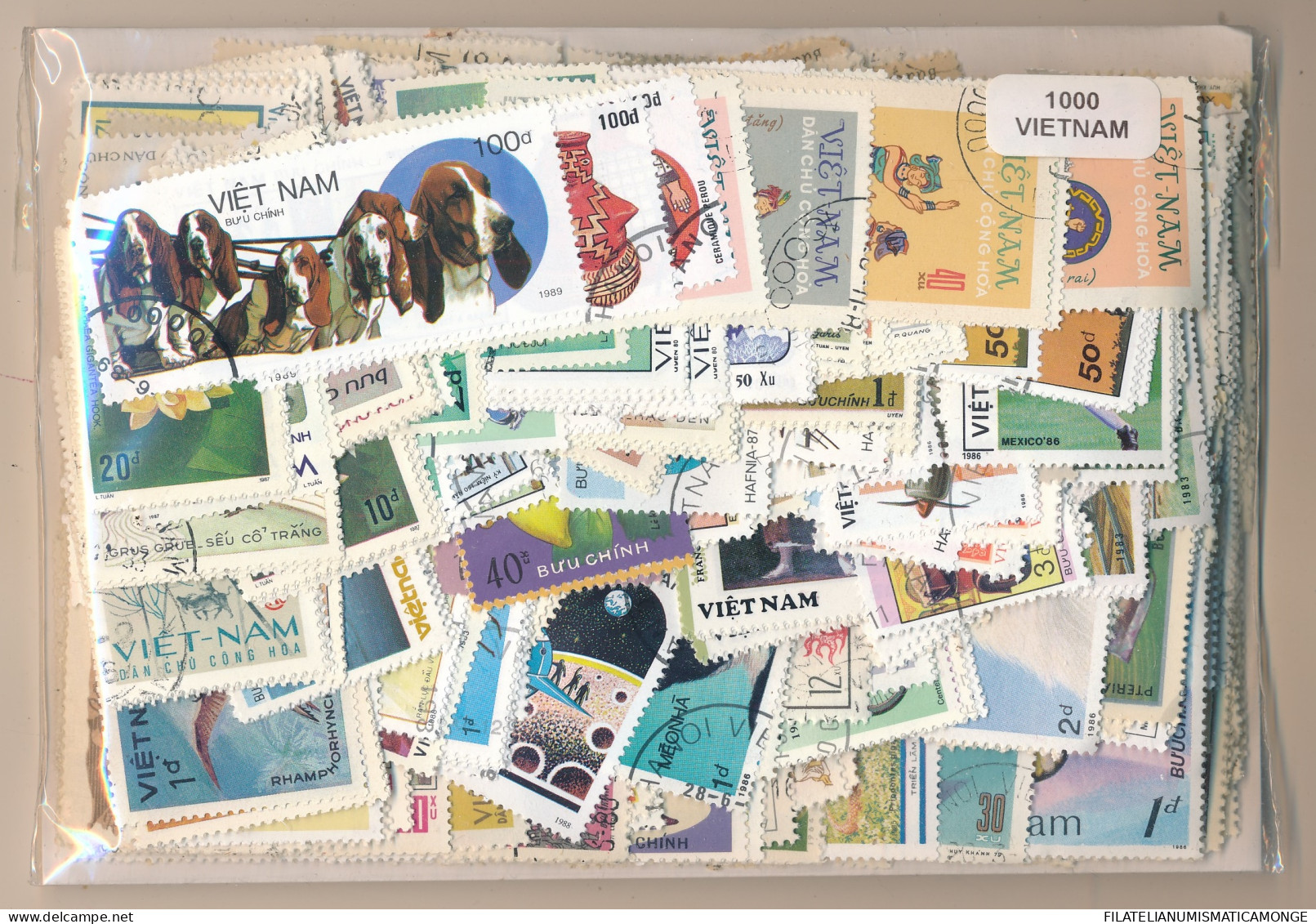  Offer - Lot Stamps - Paqueteria  Viet Nam 1000 Sellos Diferentes           - Kilowaar (min. 1000 Zegels)