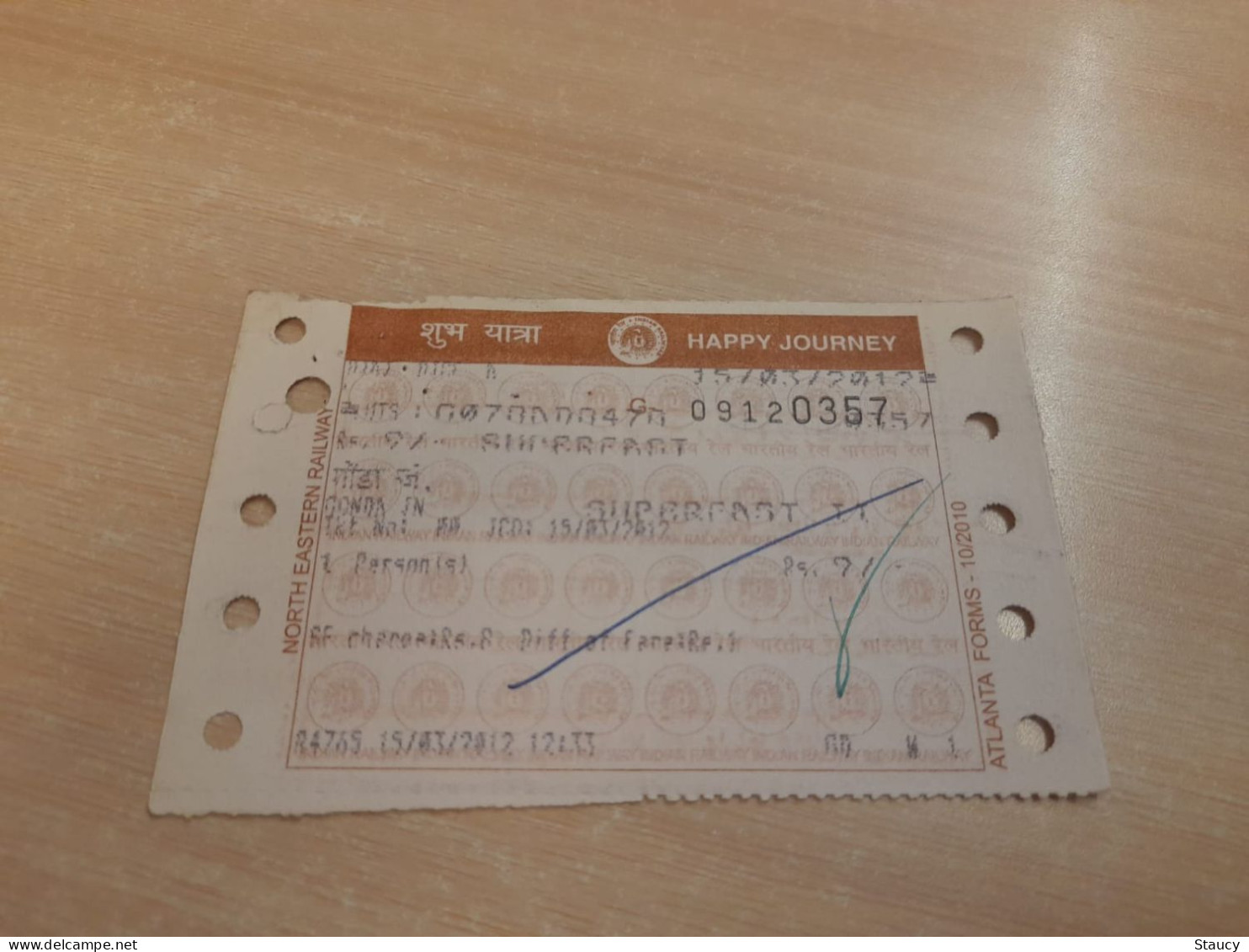 India Old / Vintage - Railway / Train Ticket "NORTH EASTERN RAILWAY" As Per Scan - Monde