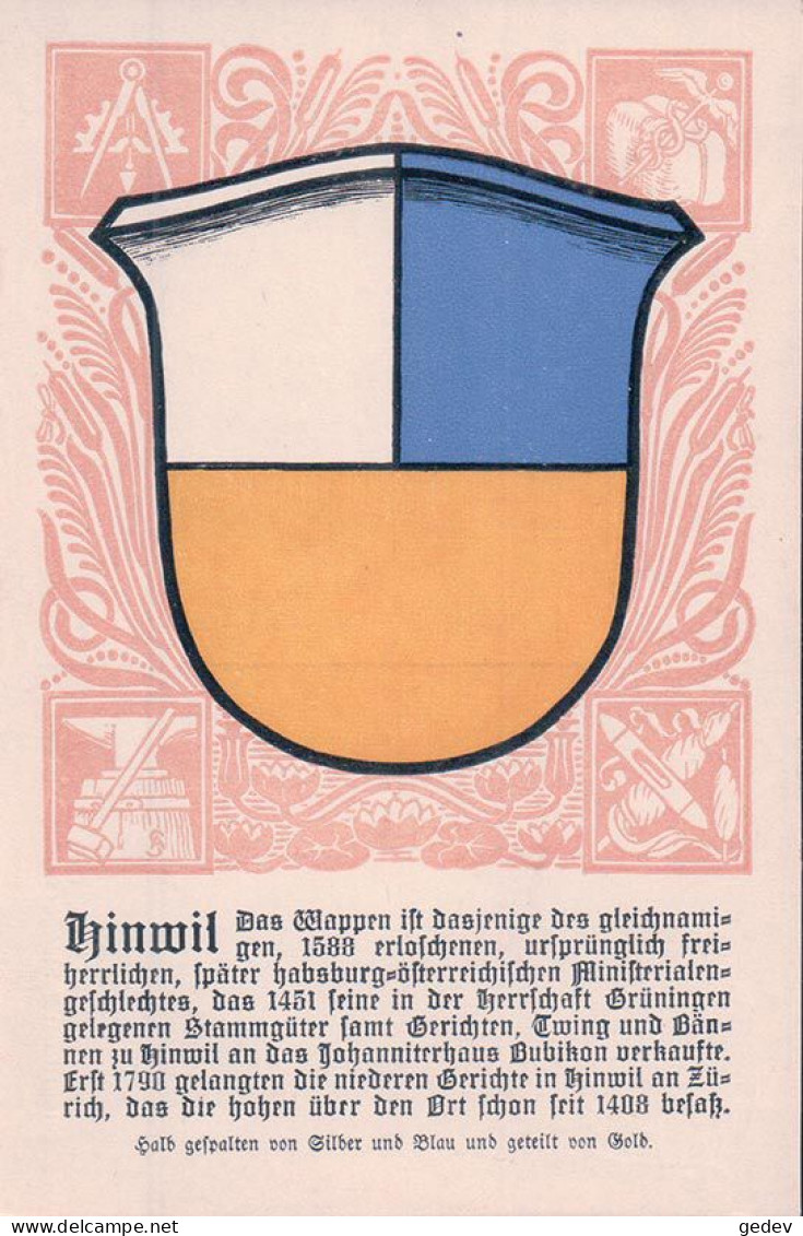 Zürich Armoirie De Hinwil Litho (40313) - Hinwil