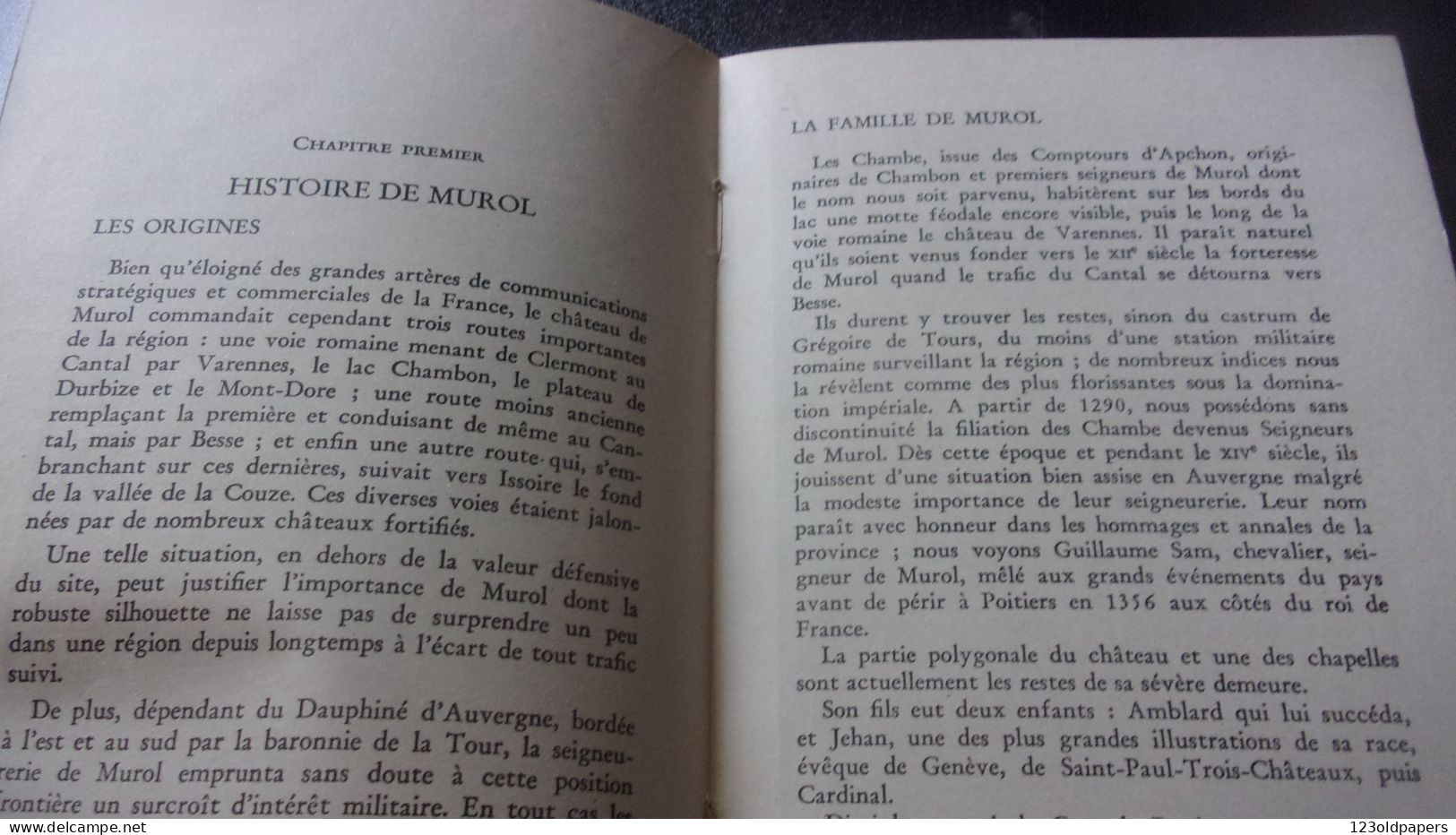 1955 MUROL LE CHATEAU ANDRE DU HALGOUET 100 PAGES  PLAN ET ILLUSTRATIONS - Auvergne
