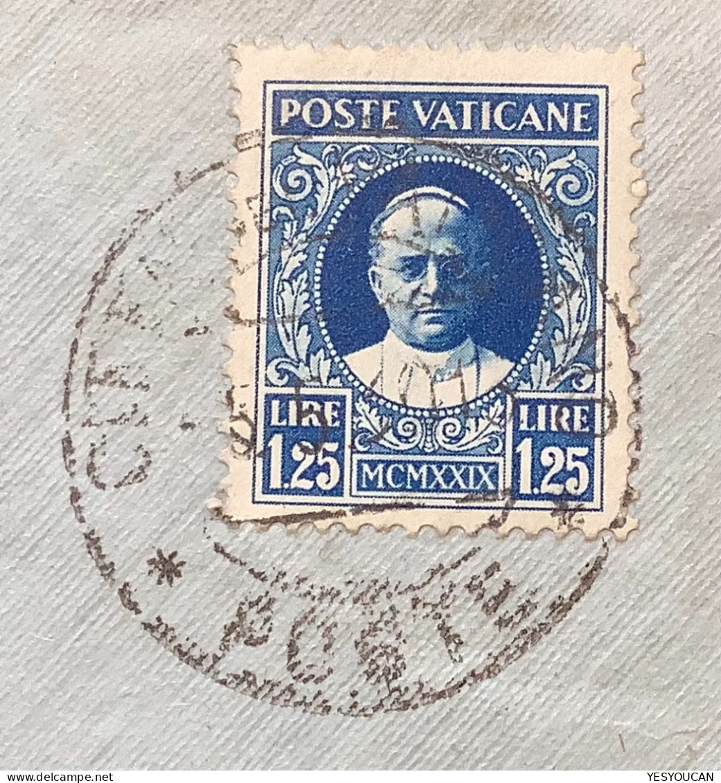 Sa.9 1929 1,25L Lettera 1932>Melbourne Victoria Australia (Vatican First Issue Cover RARE DESTINATION Vaticano Italy - Covers & Documents