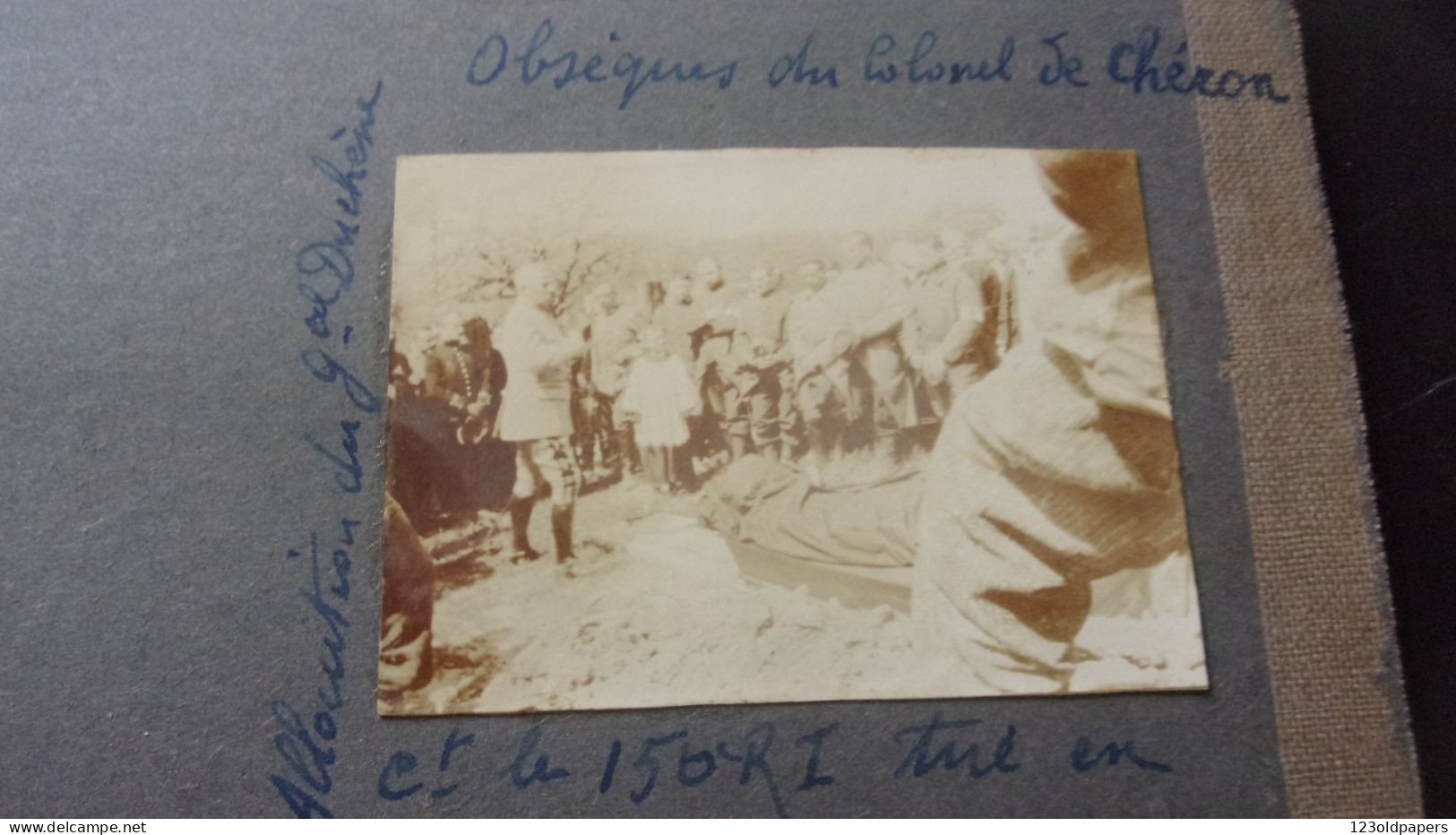 WWI LOT DE 10 PHOTO 1915 STE MENEHOULD OBSEQUES COLONEL DE CHERON GENERAL SARRAIL TT LEGENDEES ARGONNE