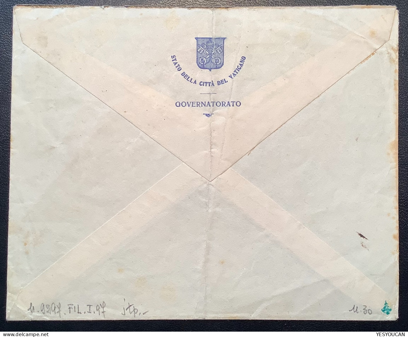 Sa.30 1933 2L Medaglioni Lettera 1936>Bourges Cher France (Vatican Cover Vaticano Italy Italia Lettre - Brieven En Documenten