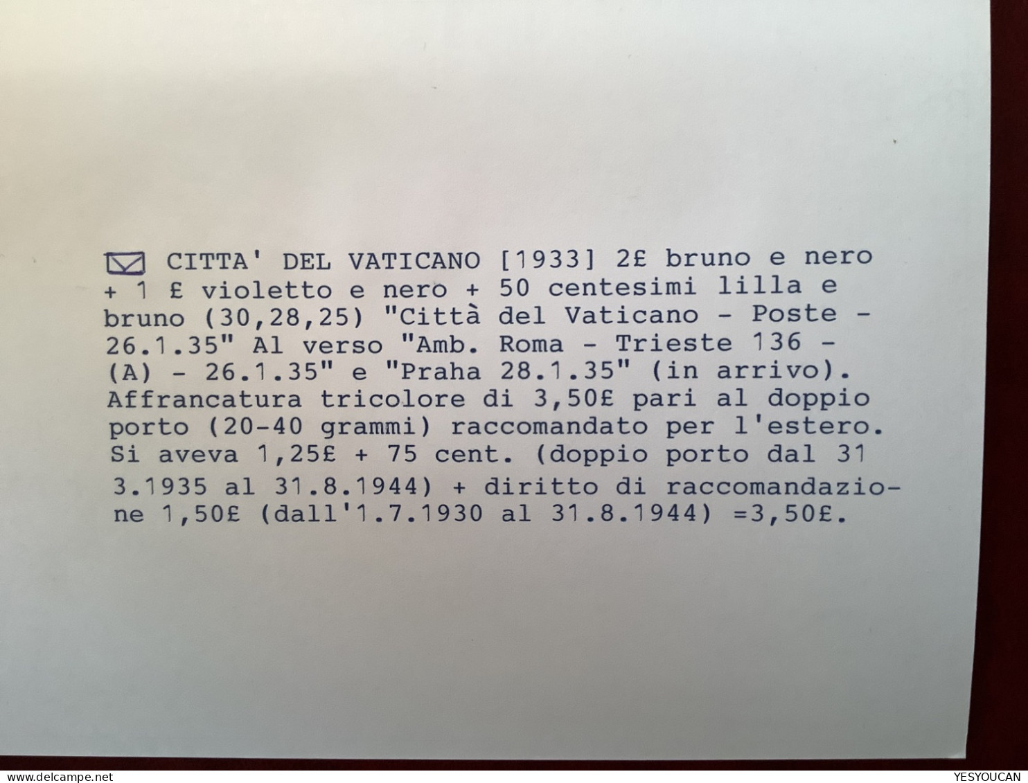 Sa.30, 28, 25 1933 1L, 2L Medaglioni Lettera 1935>Prag CZ  (Vatican Cover Vaticano Italy Italia Lettre - Briefe U. Dokumente