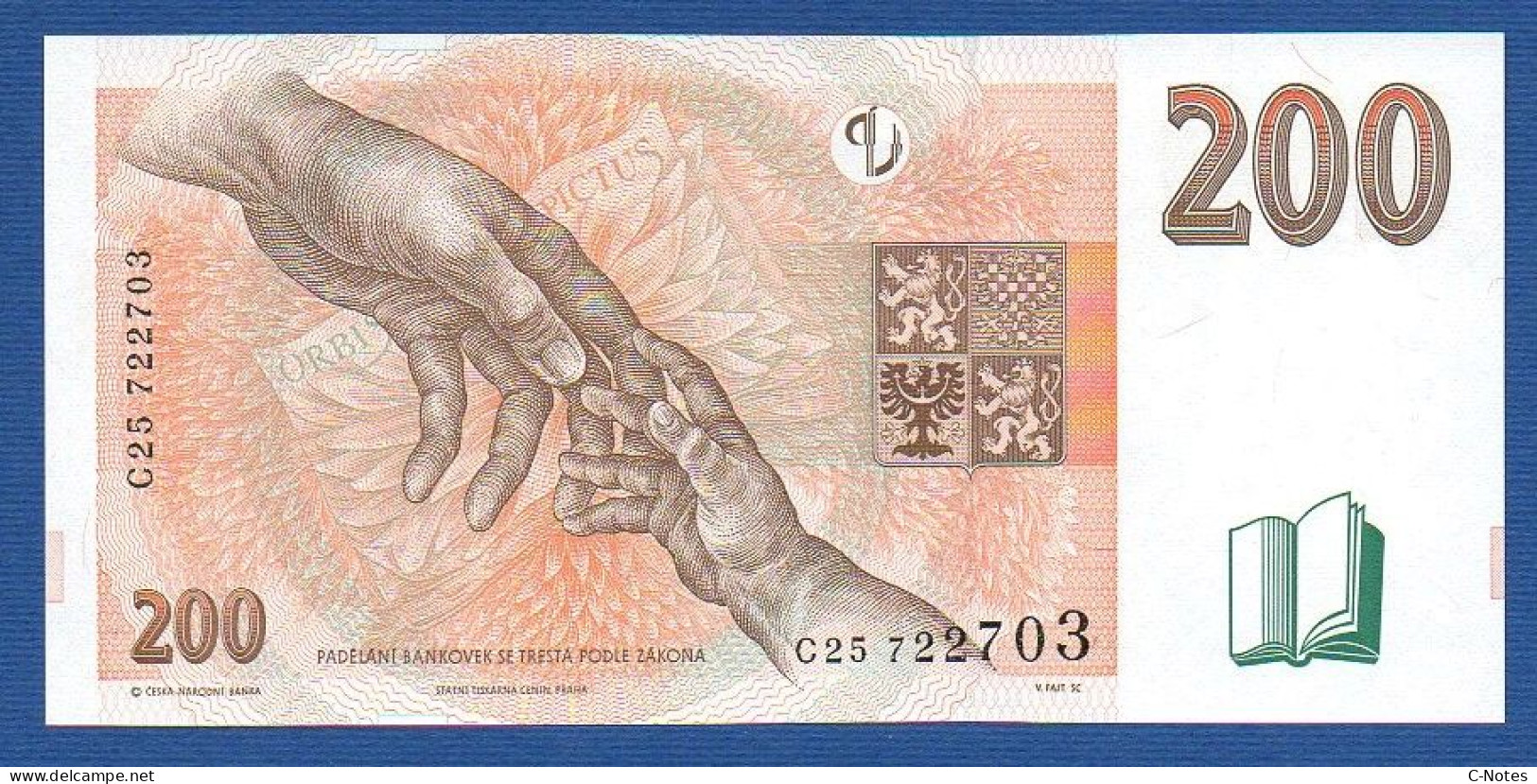 CZECHIA - CZECH Republic - P.19a – 200 Korun 1998 UNC, S/n C25 722703 - Tschechien