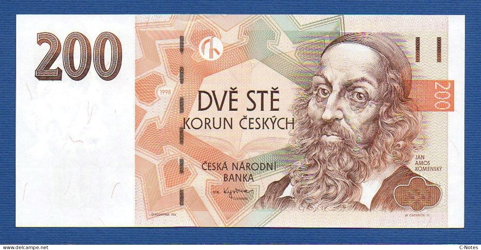 CZECHIA - CZECH Republic - P.19c – 200 Korun 1998 UNC, S/n E66 547215 - Tchéquie