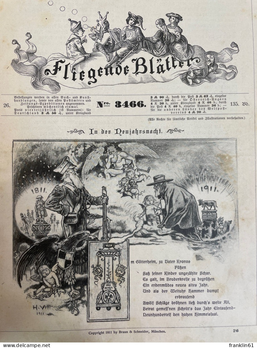 Fliegende Blätter. 1911, 1912. Nummer 3466- - 3518. - Autres & Non Classés