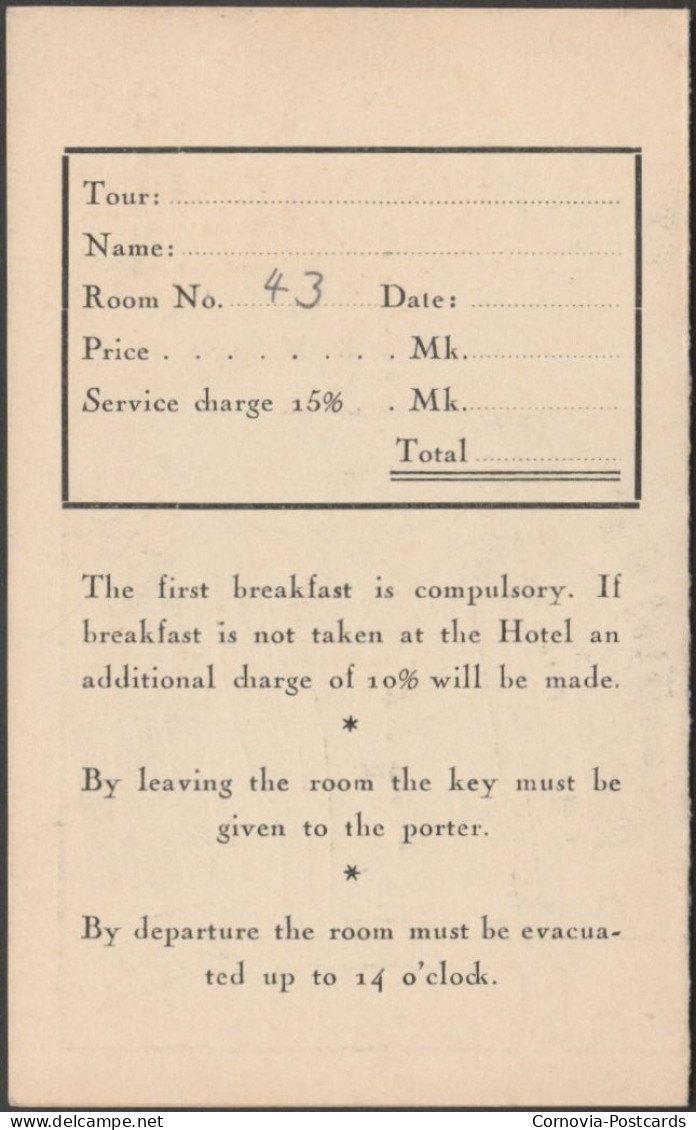 Information Card, Hotel Schweizerhof, Cologne, C.1920s - Sport & Tourismus