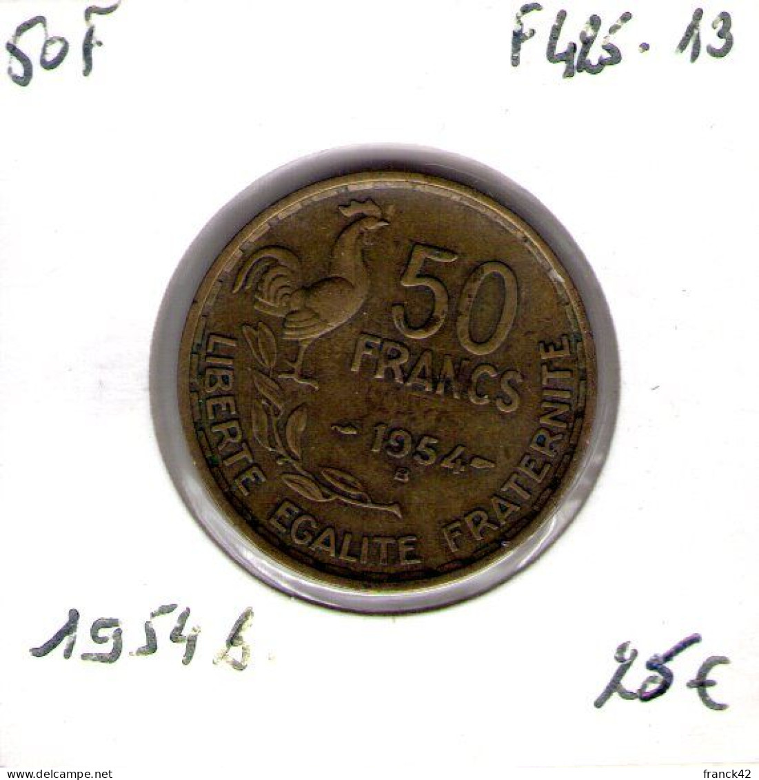 France. 50 Francs Guiraud 1954 B - 50 Francs