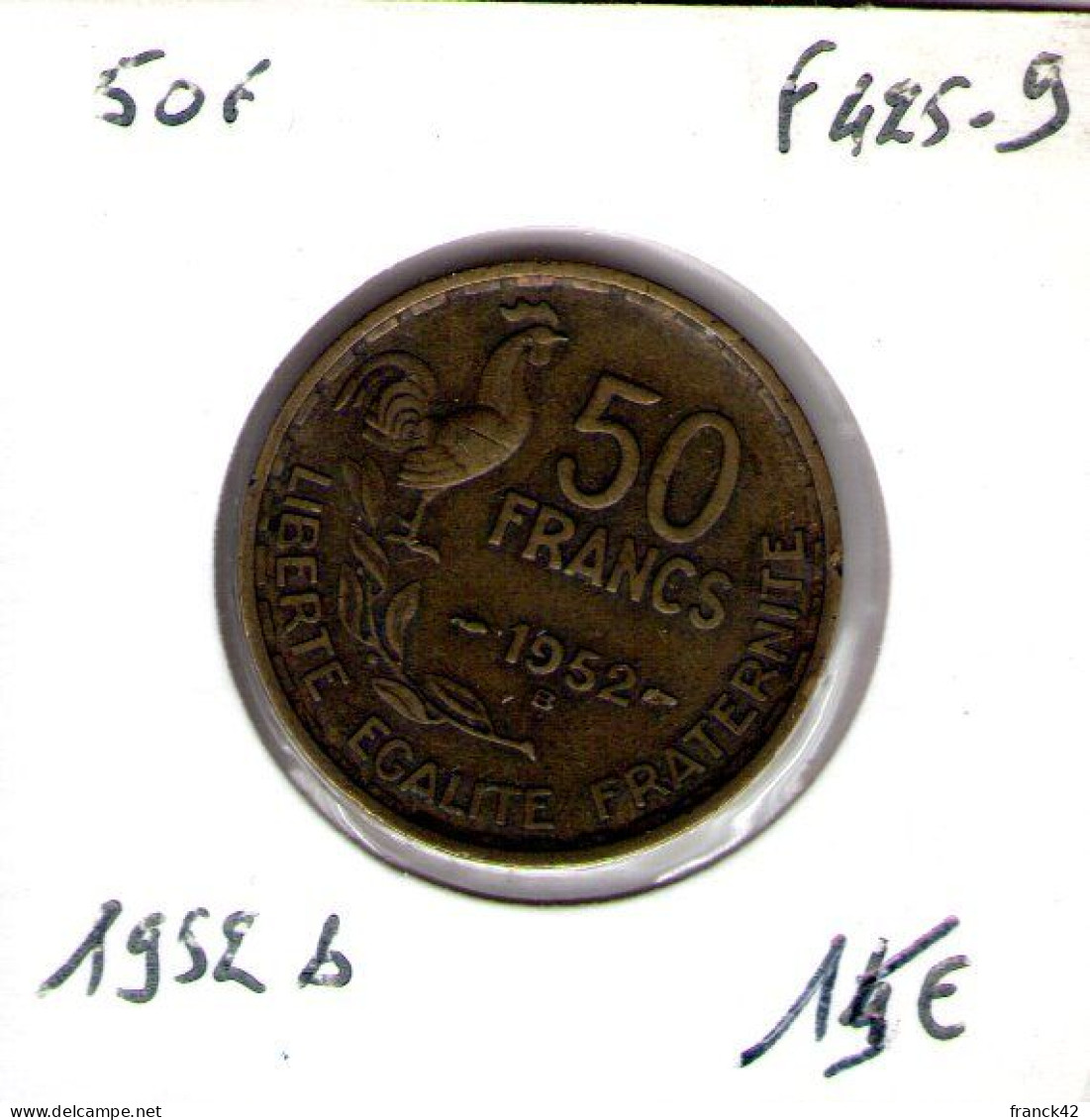 France. 50 Francs Guiraud 1952 B - 50 Francs