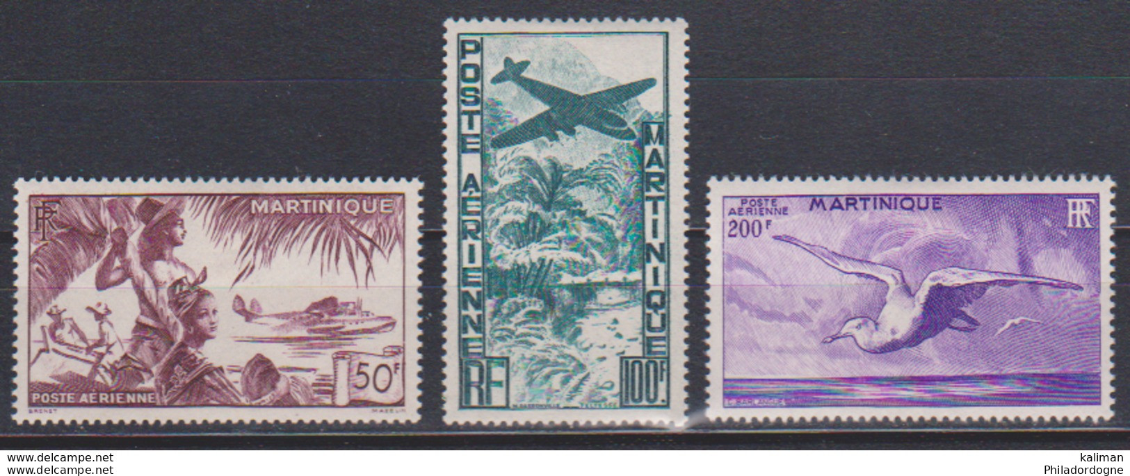 Martinique - P.A. N° 13 à 15 Charnière (Hinged) - Cote 57,75 Euros - Prix De Départ 19 Euros - Luftpost