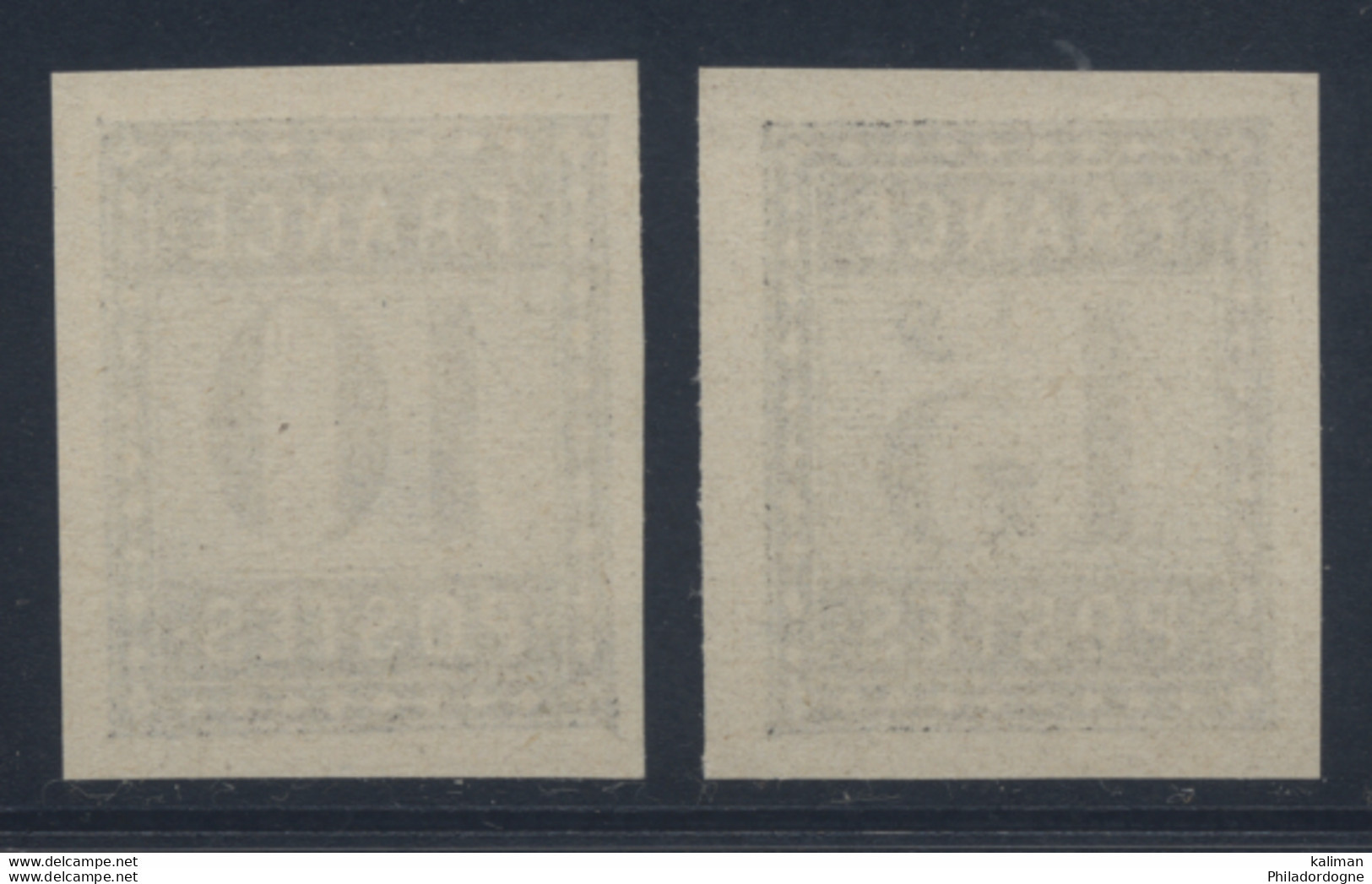 France 1876 Essai De L'Imprimerie Nationale 10cts Et 15cts Noir - Toujours Sans Gomme Cote Maury 520 Euros - Probedrucke, Nicht Ausgegeben, Experimentelle Vignetten