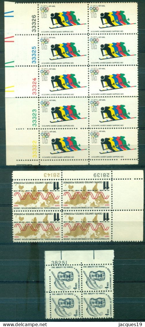 USA Series of 15 Blocks See Scans of Front and Back Mostly MNH some stamps partly detached