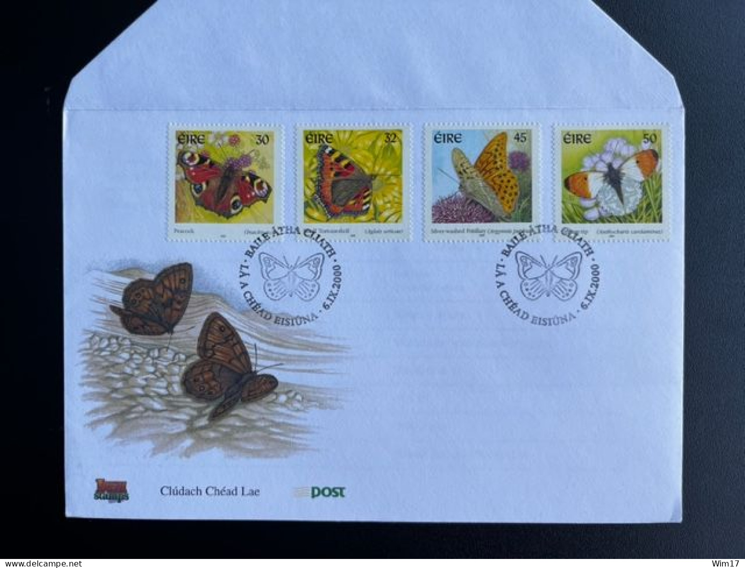 IRELAND EIRE 2000 FDC BUTTERFLIES 06-09-2000 IERLAND - FDC