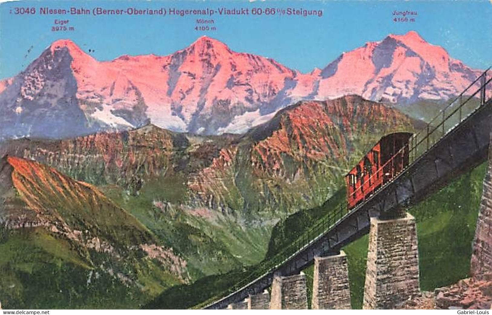 Niesen Bahn (Berner Oberland) Hegernalp-Viadukt  Chemin De Fer Du Niesen Spiez Train Eiger Mönch Jungfrau - Spiez