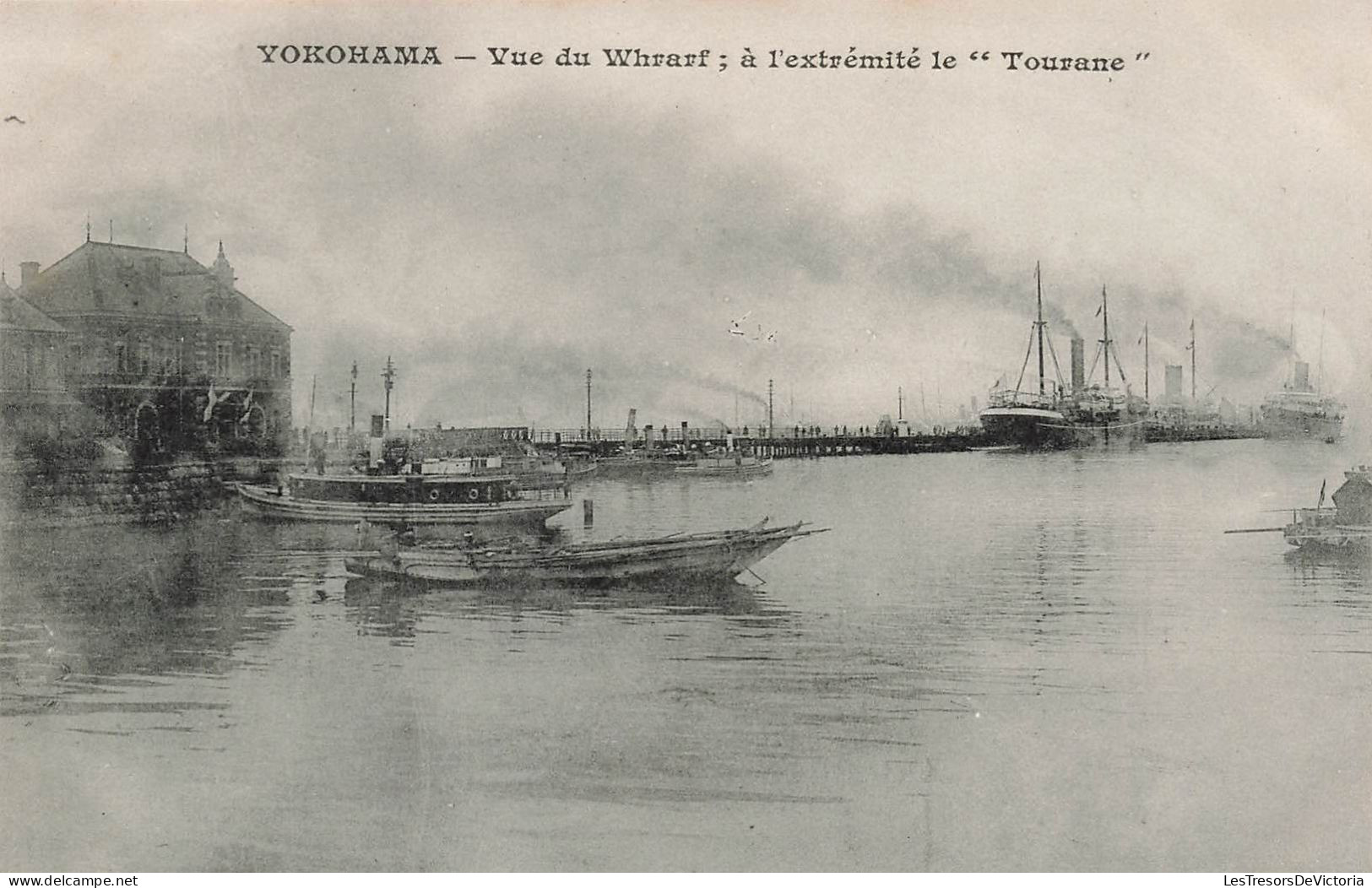 Japon - Yokohama - Vue Du Whraf à L'extrémité Le Tourane - Bateau -  Carte Postale Ancienne - Yokohama