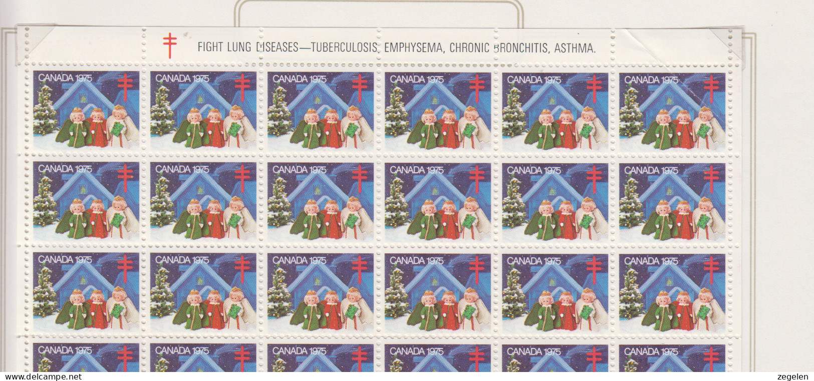 Canada Volledig Vel Kerstvignetten Jaar 1975  3 Scans - Otros & Sin Clasificación