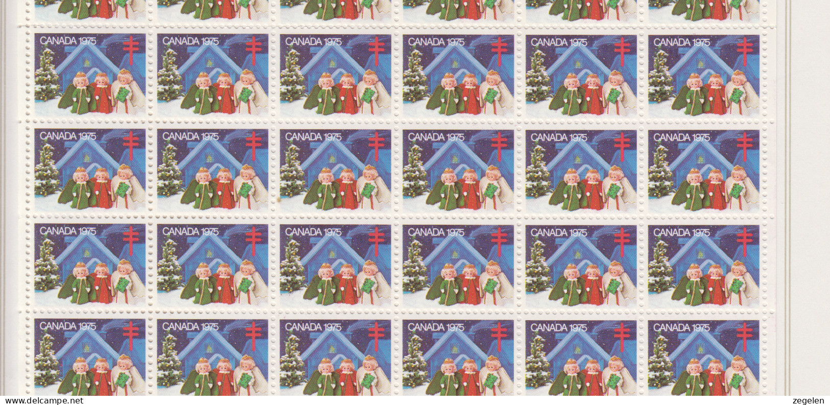 Canada Volledig Vel Kerstvignetten Jaar 1975  3 Scans - Otros & Sin Clasificación